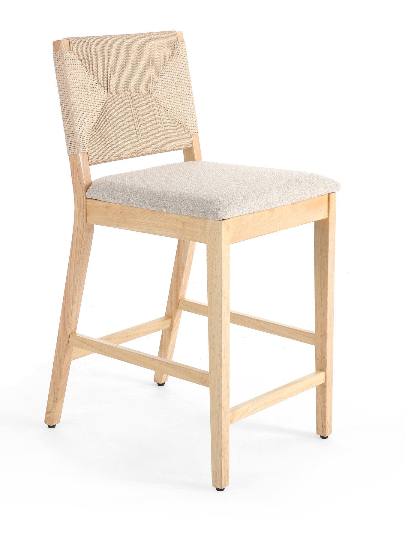 Image 3 of 6 of The Very Collection Harper Pair Of Bar Stools - Natural/Oak -&nbsp;&nbsp;FSC&reg; Certified