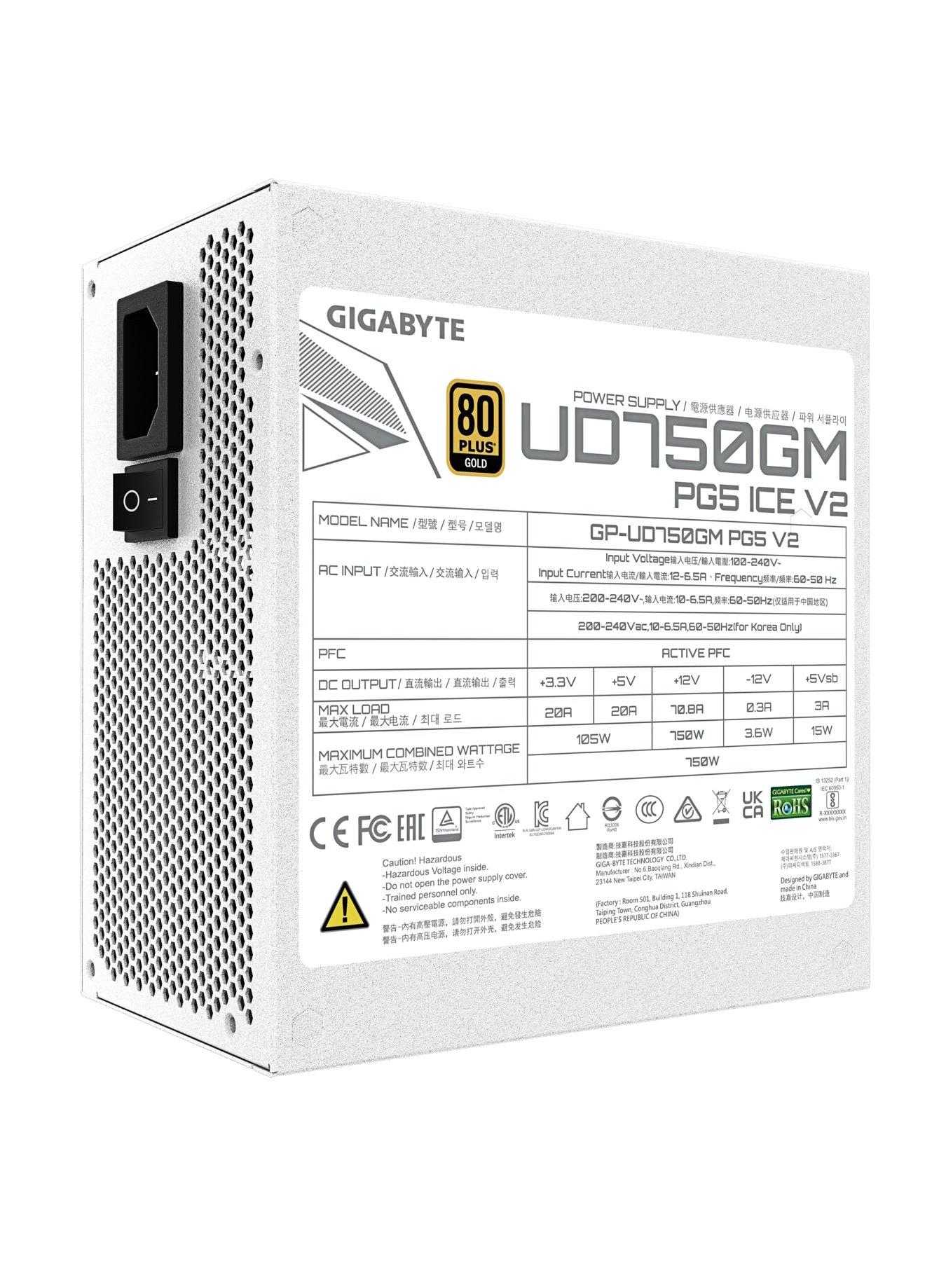 Image 6 of 7 of GIGABYTE UD750GM PG5 ICE Modular 80 Plus Gold Power Supply
