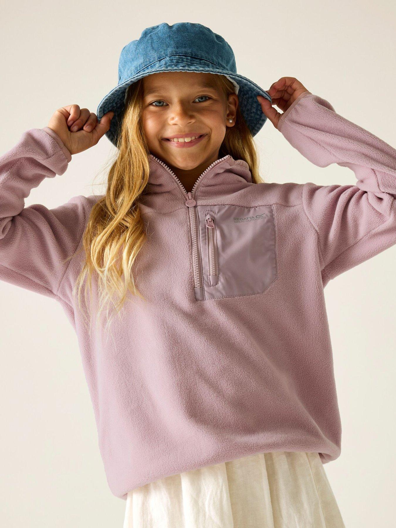 Regatta Girls Frankie 1/2 Zip Fleece, Pink, Size 13 Years