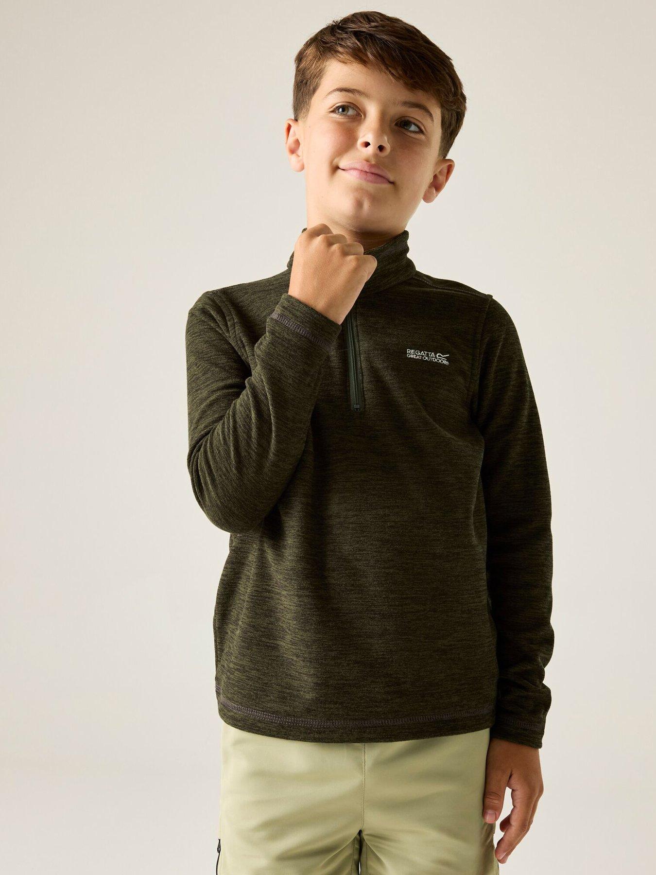 Regatta Boys Hot Shot Marl Fleece, Green, Size 14 Years