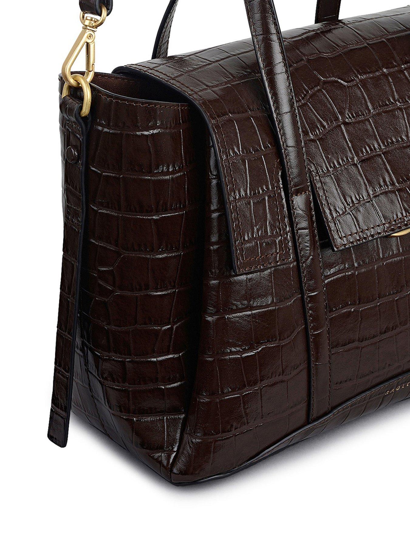 Radley The Chancery - Faux Croc Medium Flapover Grab - Brown | Very