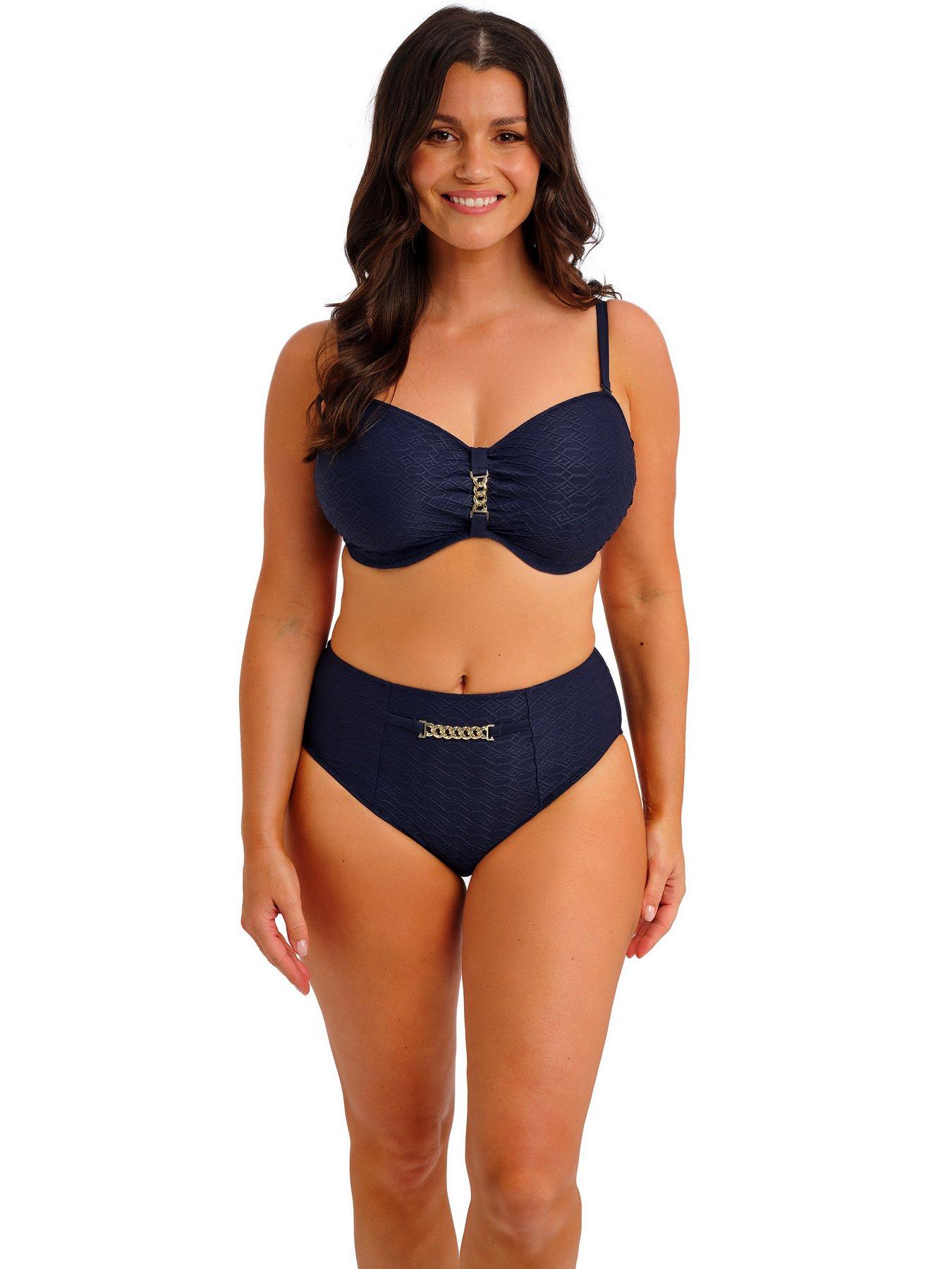 Fantasie Azores High Waist Bikini Brief, Navy, Size M, Women