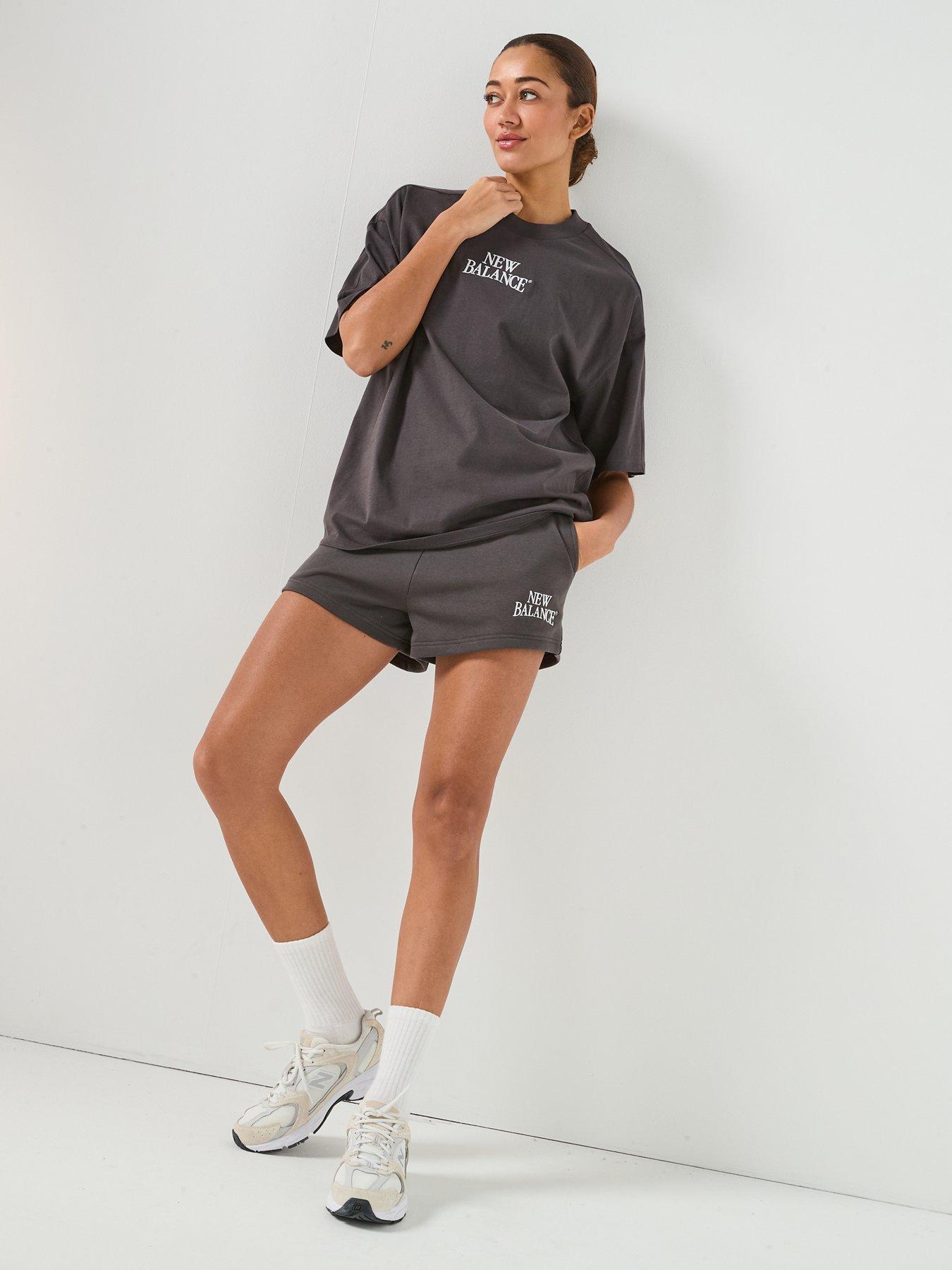 Image 3 of 5 of New Balance Women's Linear Heritage French Terry Short- Grey