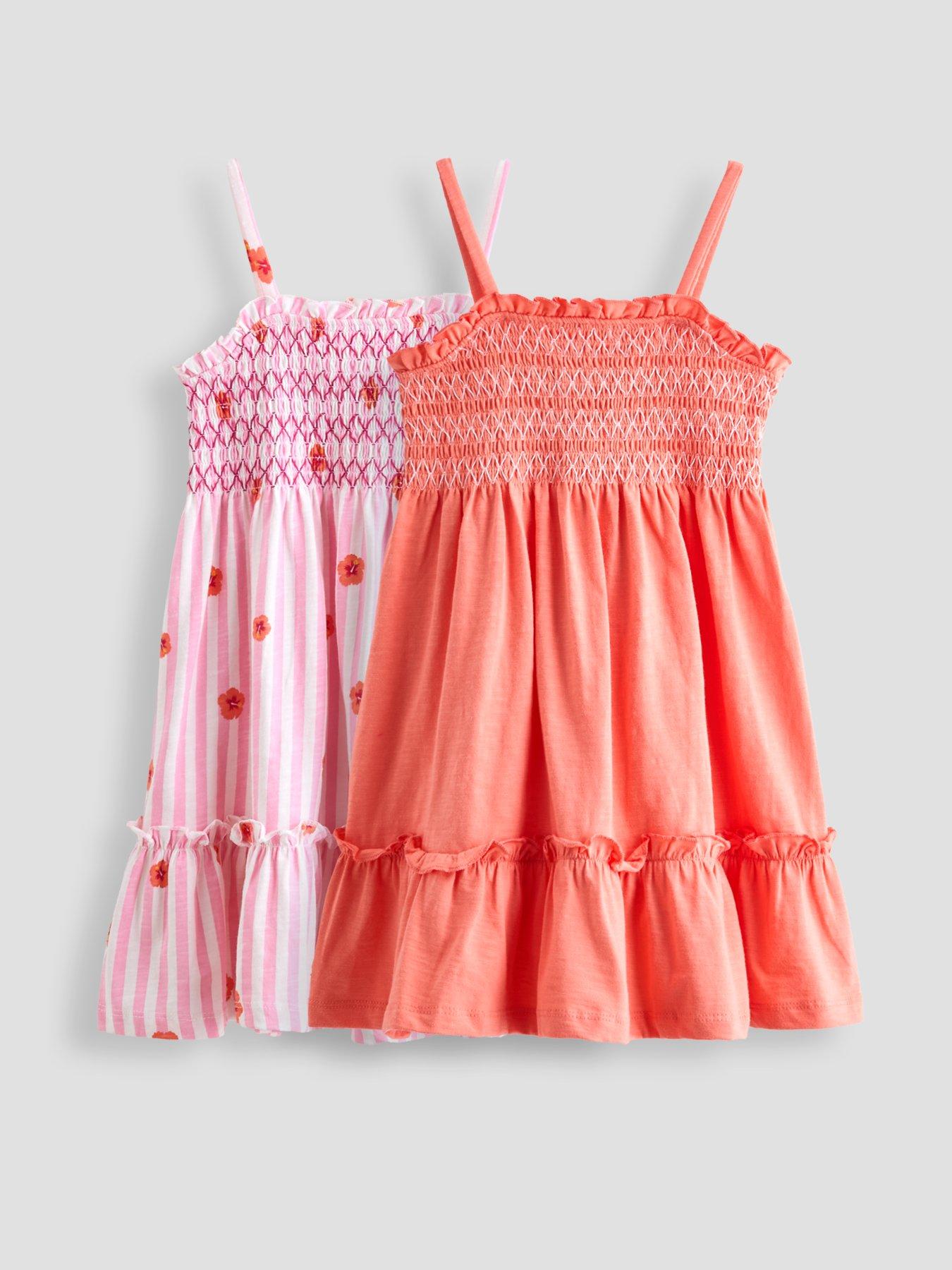 Image 1 of 5 of The Very Collection Girls Shirred 2 Pack Dresses - Multi