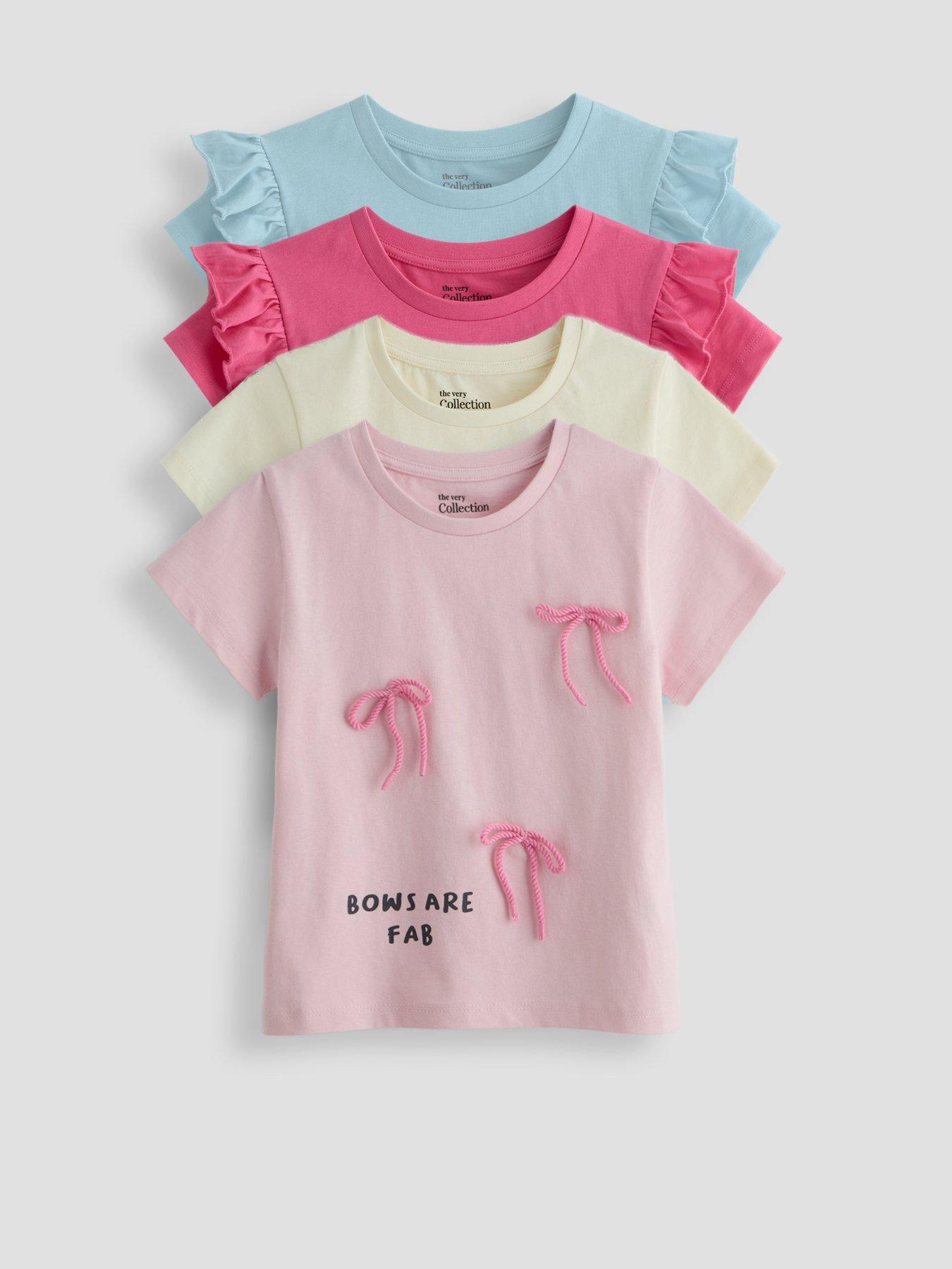 The Very Collection Girls 4 Pack T-Shirts - Multi