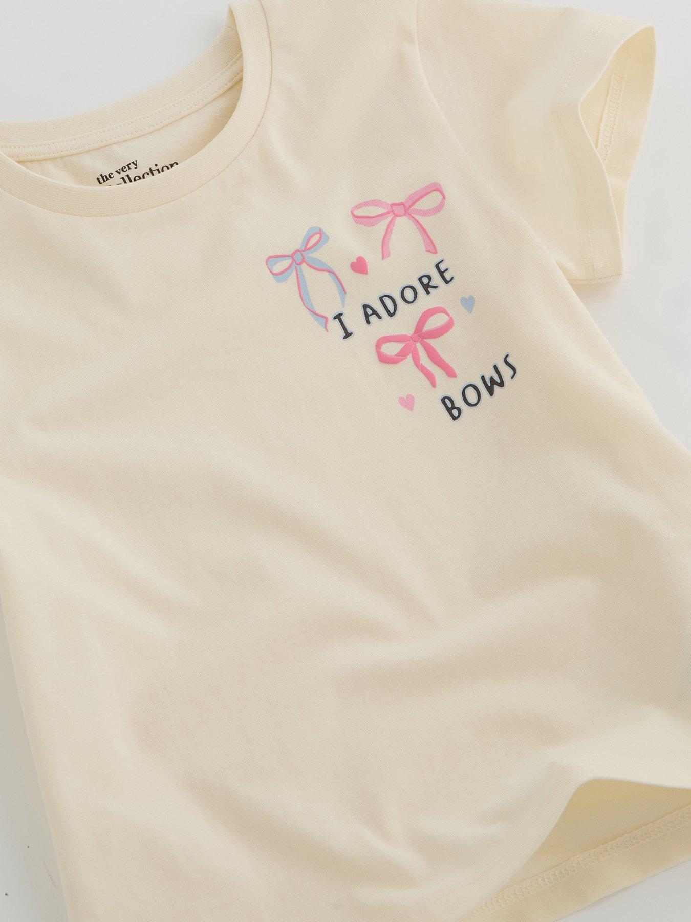 Image 5 of 5 of The Very Collection Girls 4 Pack Frill Bow T-shirts - Multi