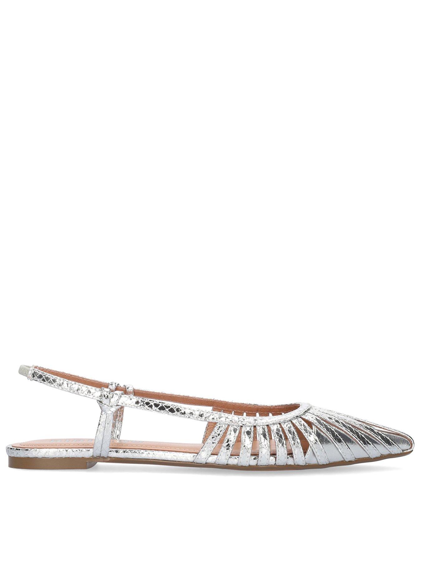 Bibi Lou Zin Flat Slingback Shoes - Silver