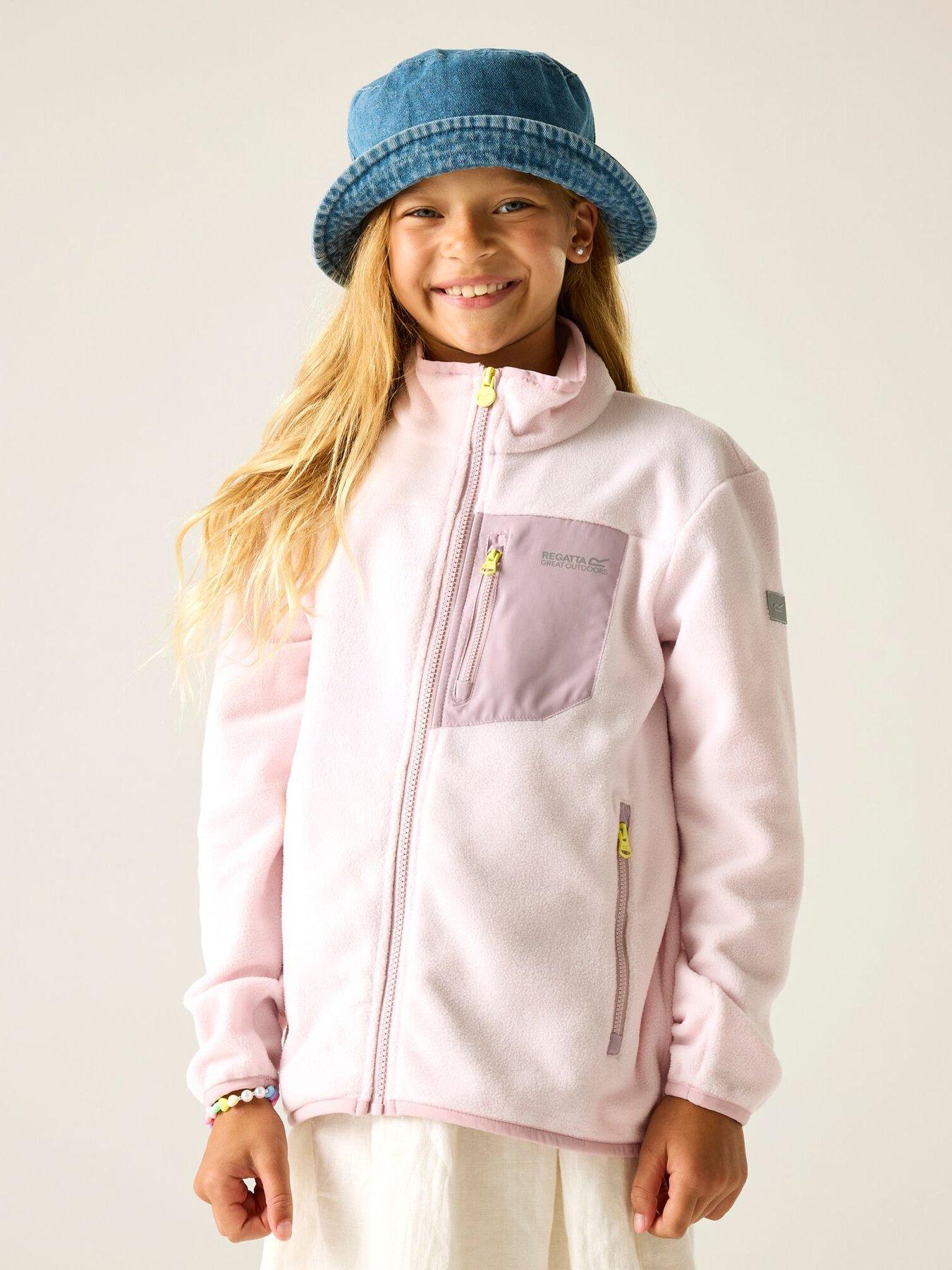 Regatta Girls Frankie Full Zip Fleece, Pink, Size 13 Years