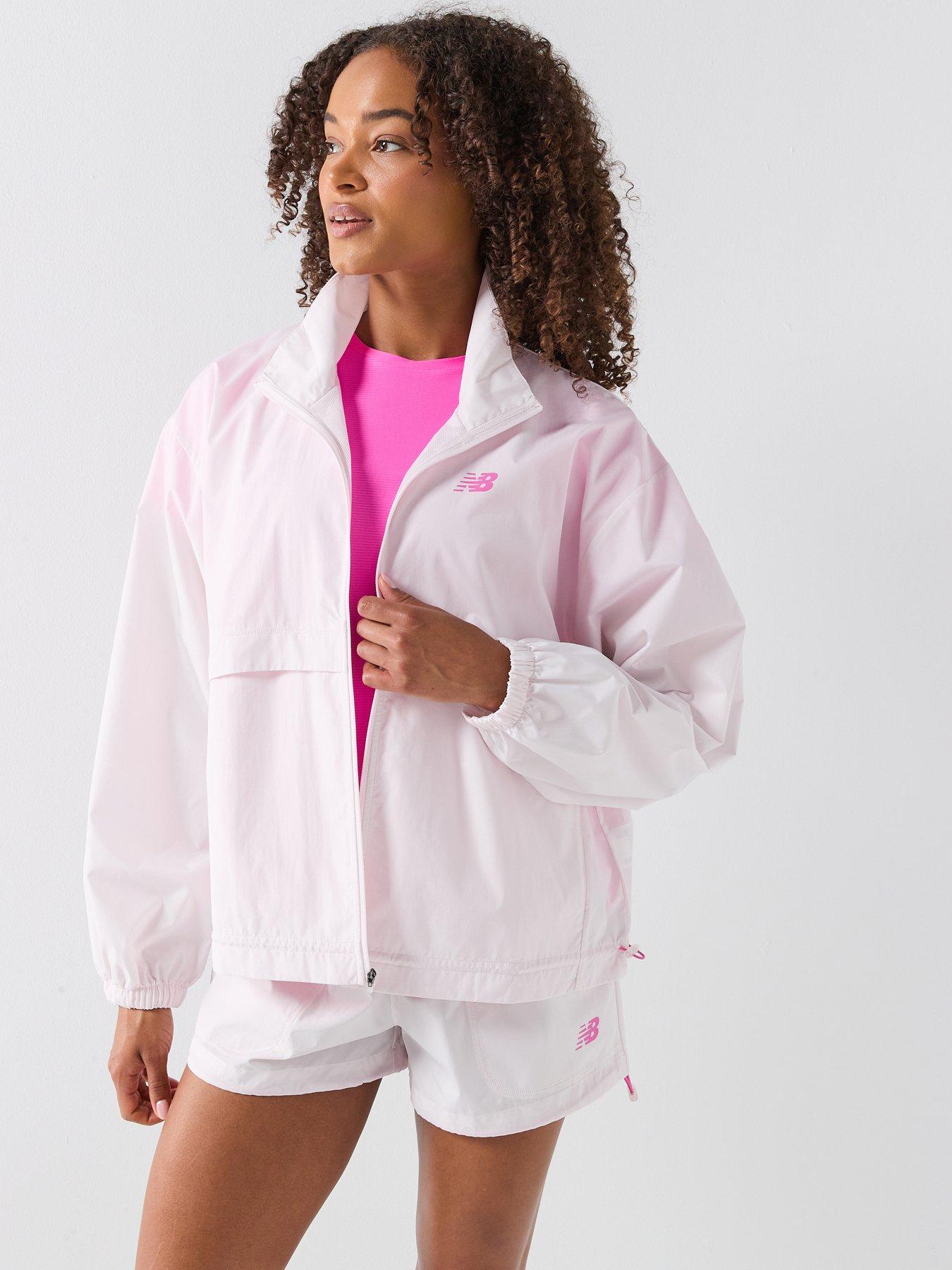 New Balance Womens Trackside Woven Jacket - Pink