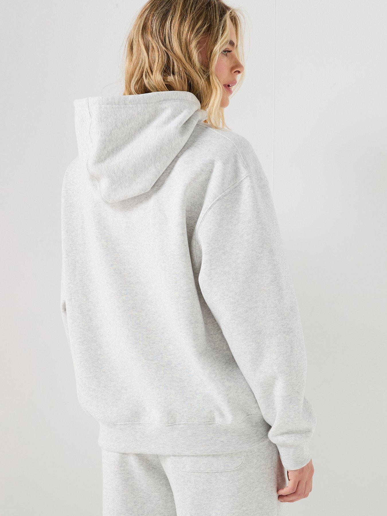 Image 2 of 6 of New Balance Womens Linear Heritage Fleece Hoodie - Grey