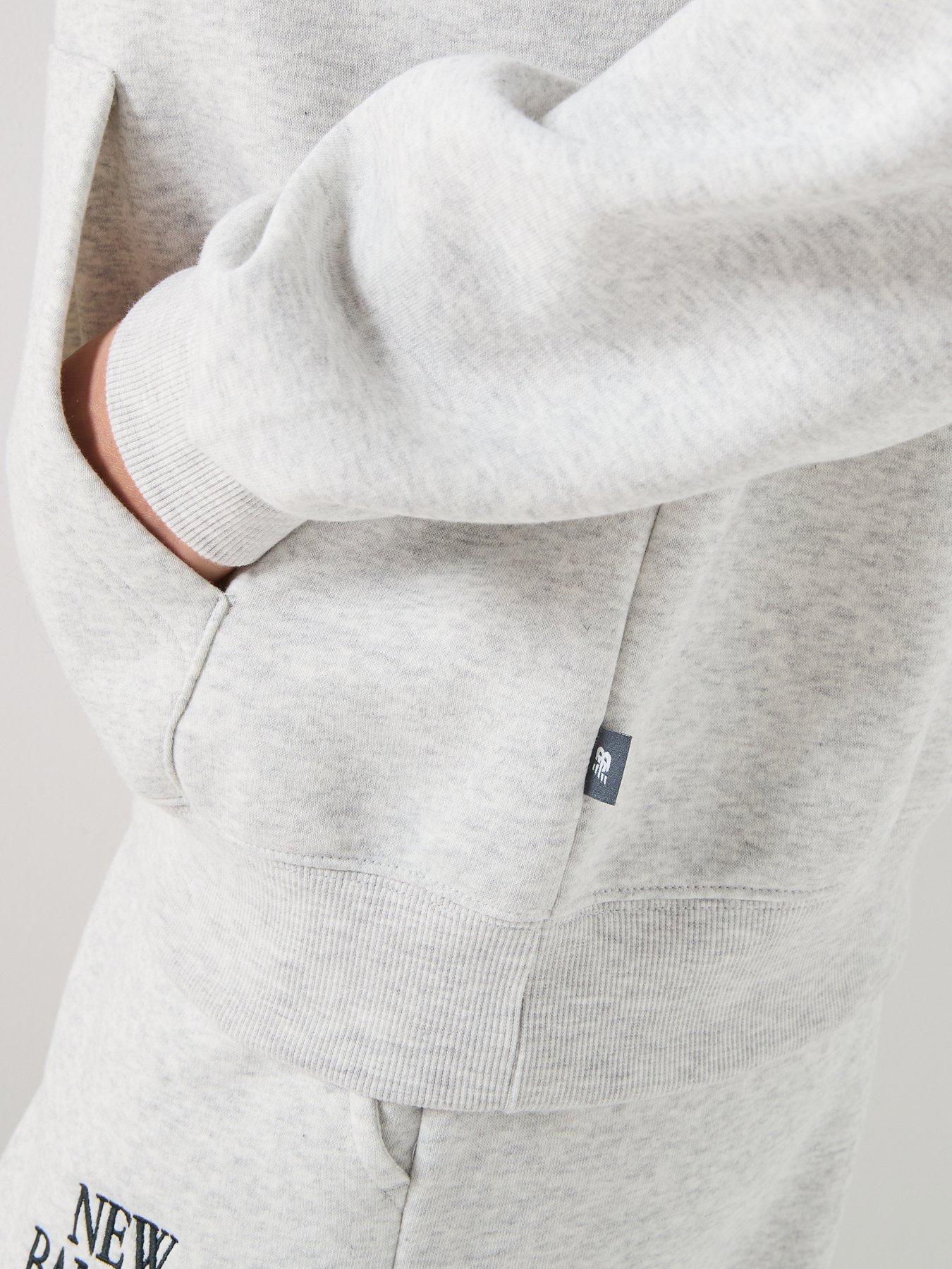 Image 6 of 6 of New Balance Womens Linear Heritage Fleece Hoodie - Grey