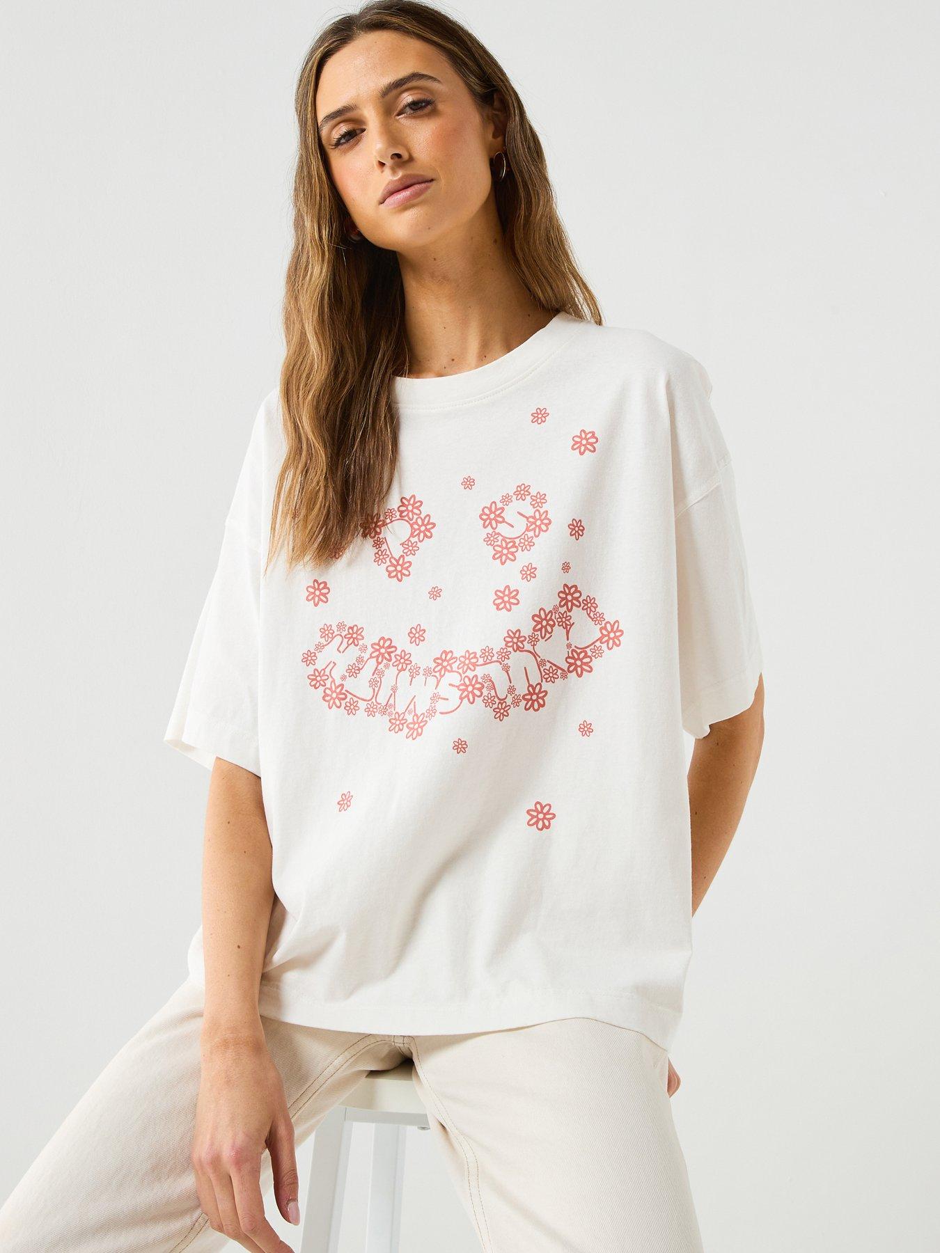 Ps Paul Smith Womans T-Shirt Happy Daisy - White