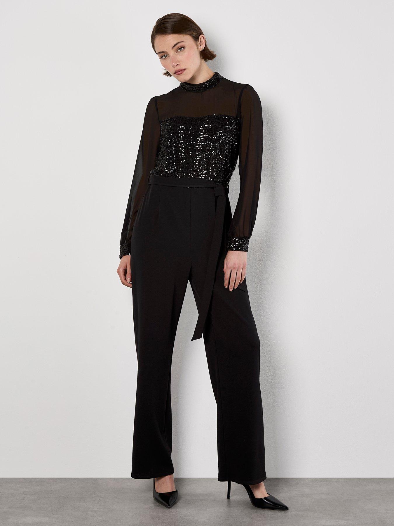 Apricot Sequin Detail Jumpsuit