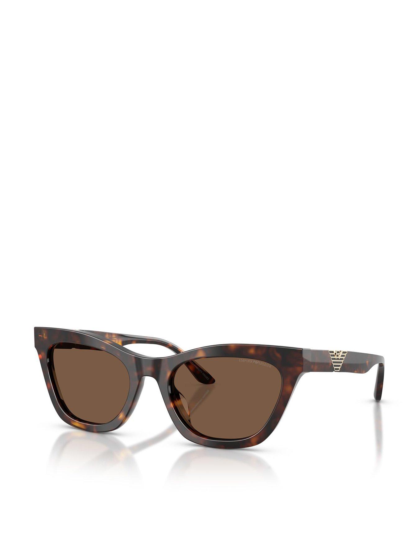 Emporio Armani Cat Eye Sunglasses- Dark Brown Havana