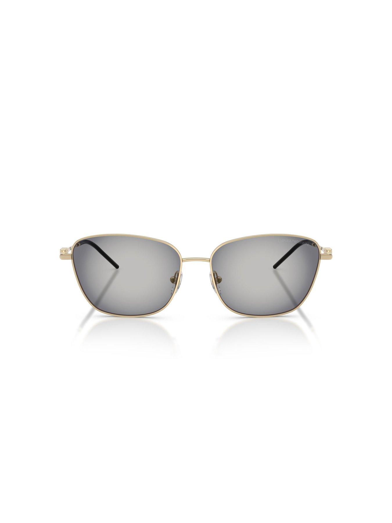 Image 3 of 5 of Emporio Armani Irregular Sunglasses- Gold With Mirrored Lens