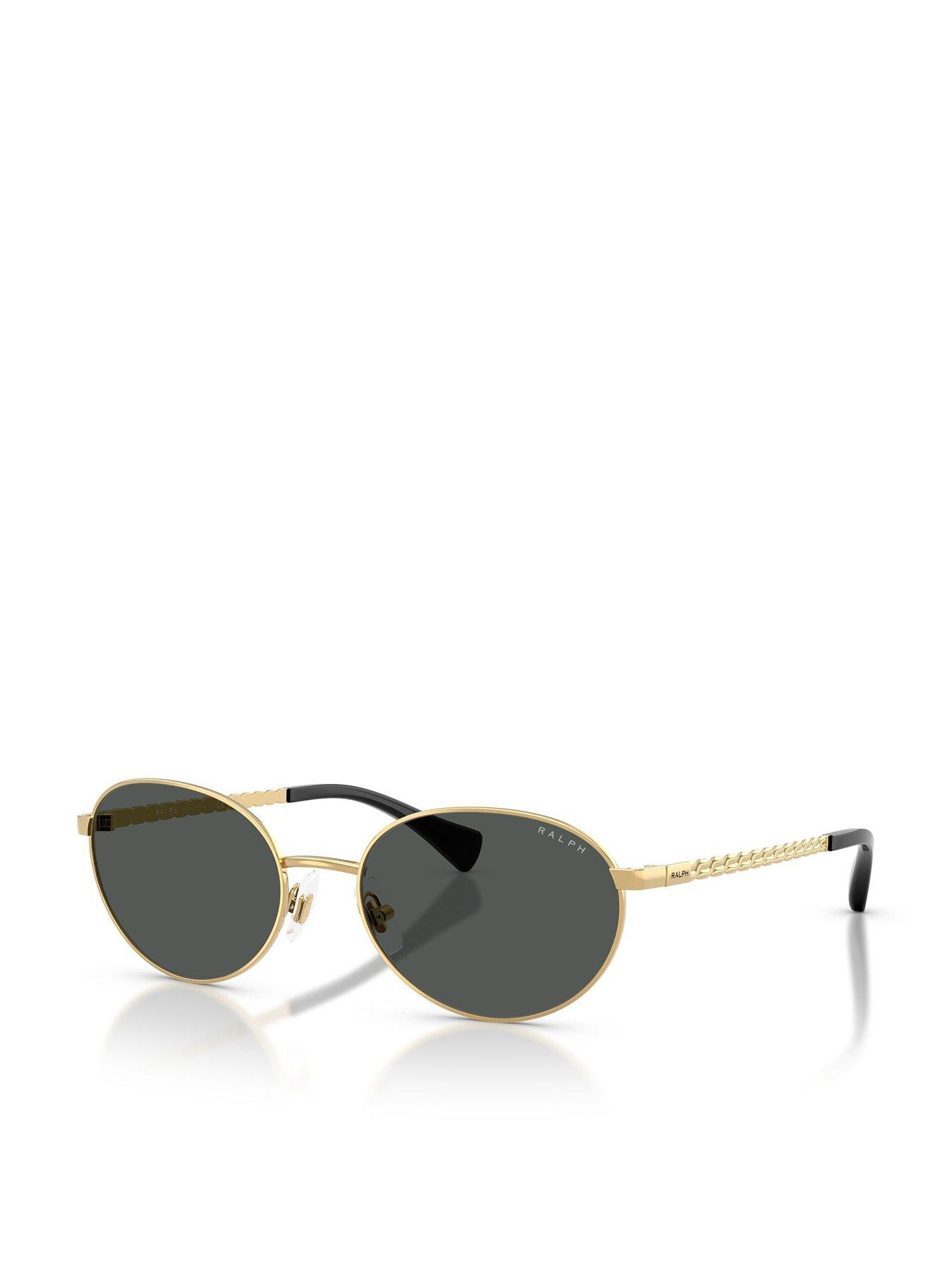 Ralph Oval Sunglasses- Gold Metal Frame