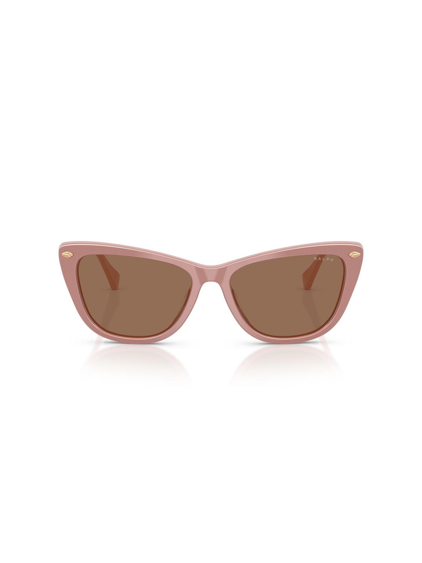 Image 3 of 5 of Ralph Cat Eye Sunglasses- Brown Lens With Pink Frame