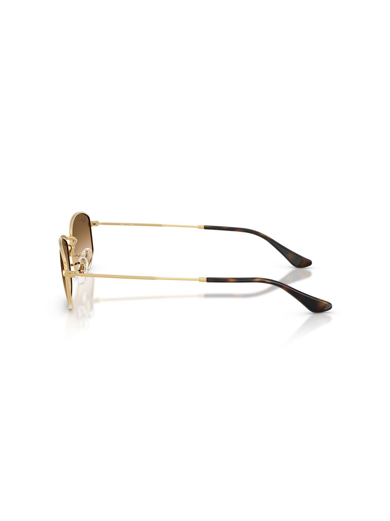 Image 2 of 5 of Ray-Ban Irregular Sunglasses- Gold Metal Frame With Gradient Tint Lens