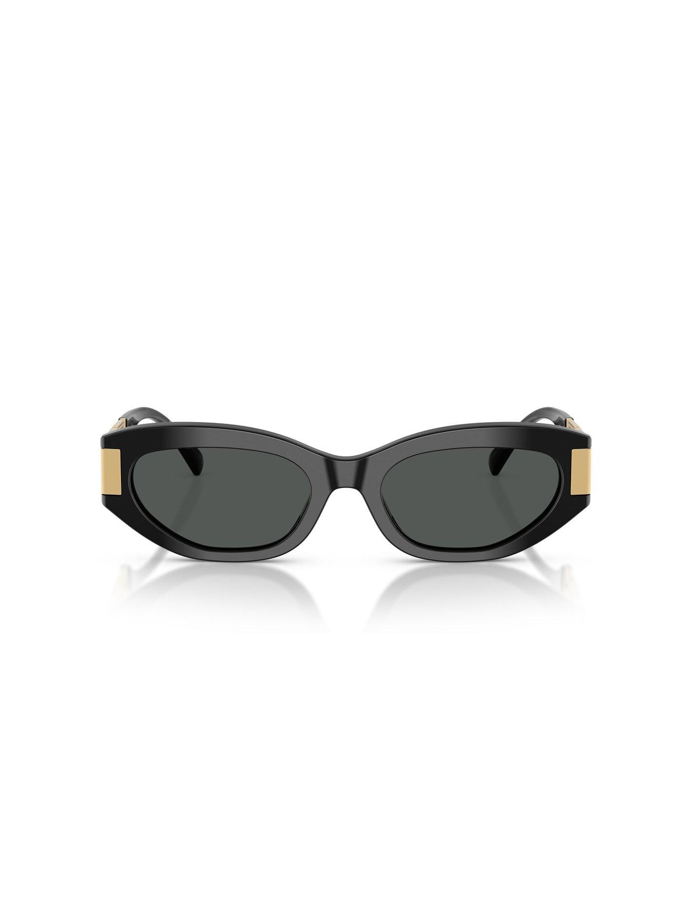Image 3 of 5 of VERSACE Cat Eye Sunglasses- Black With Branded Arm Detail