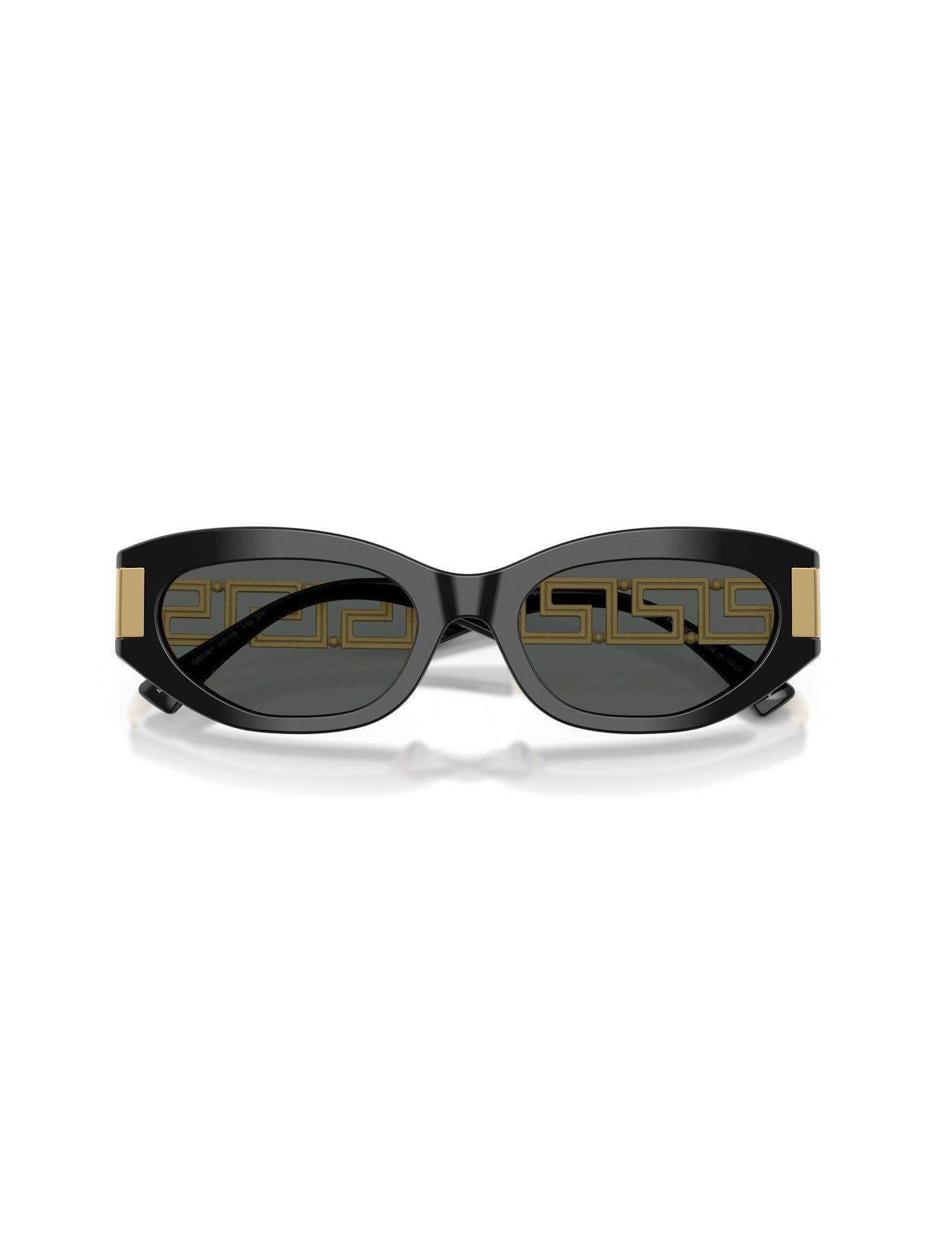 Image 5 of 5 of VERSACE Cat Eye Sunglasses- Black With Branded Arm Detail