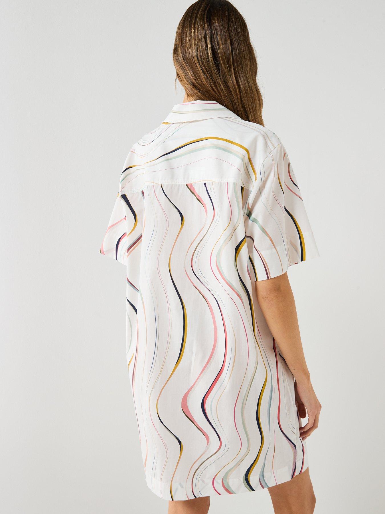 Image 2 of 5 of PS PAUL SMITH Womens Swirl Shirt Dress - White