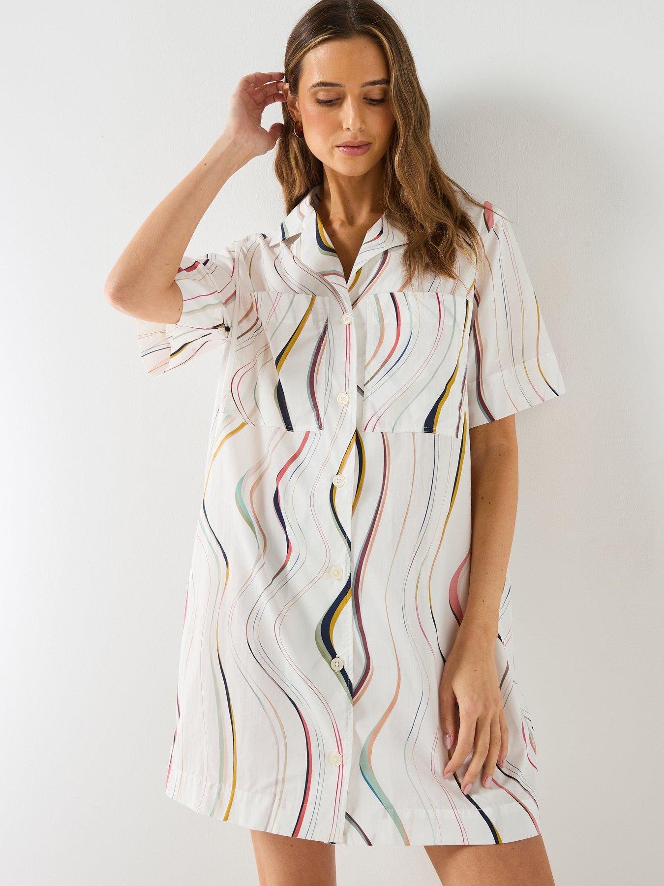 Image 5 of 5 of PS PAUL SMITH Womens Swirl Shirt Dress - White