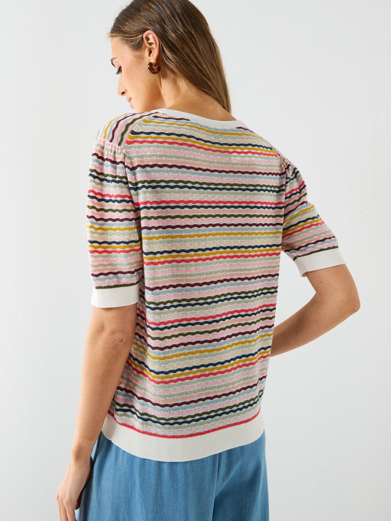 Image 2 of 5 of PS PAUL SMITH Womens Swirl Knitted T-Shirt - Multi