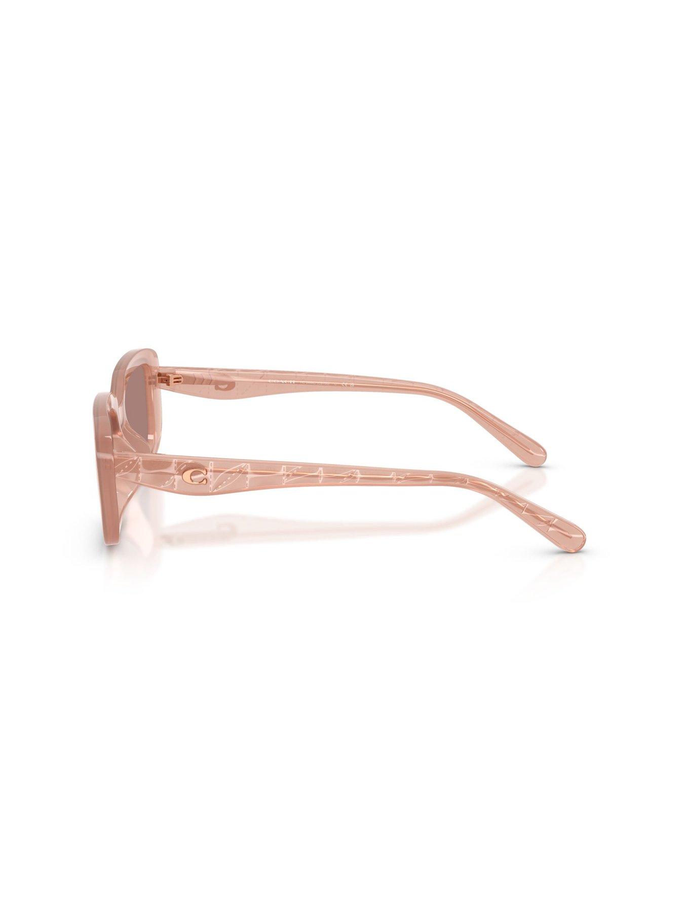 Image 2 of 5 of COACH Shallow Rectangular Sunglasses- Light Pink
