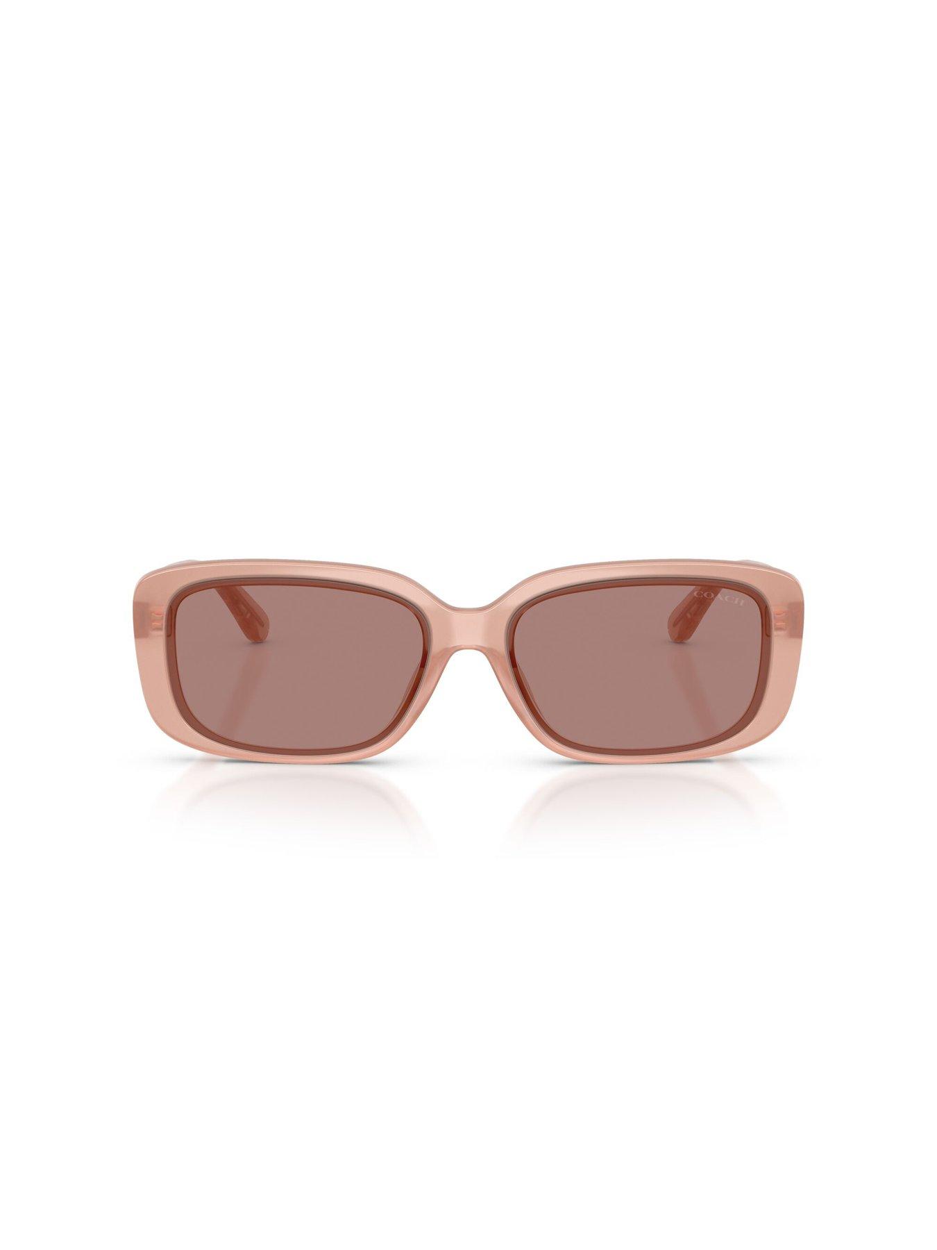 Image 3 of 5 of COACH Shallow Rectangular Sunglasses- Light Pink
