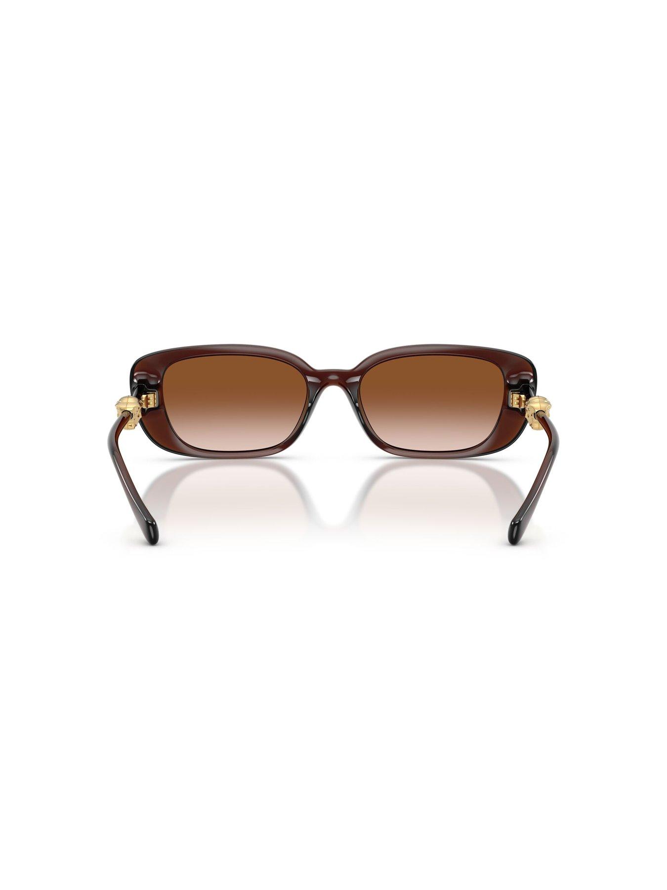 Image 4 of 5 of VERSACE Pillow Rectangular Sunglasses- Brown
