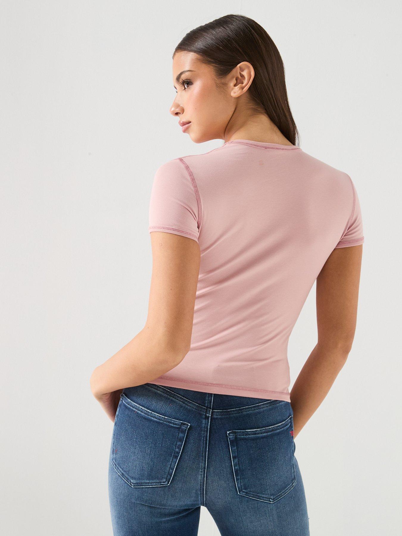 Image 2 of 6 of Diesel Heart Logo T-Shirt - Pink