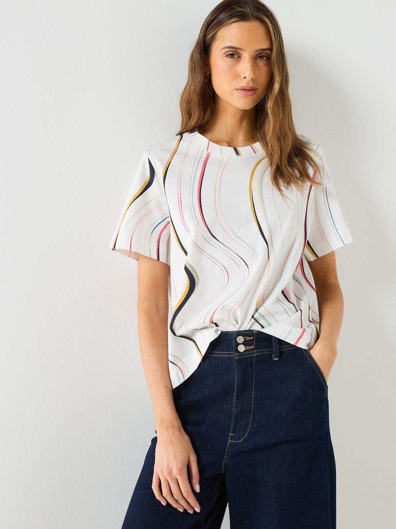 Image 1 of 5 of PS PAUL SMITH Womens Swirl T-Shirt - White