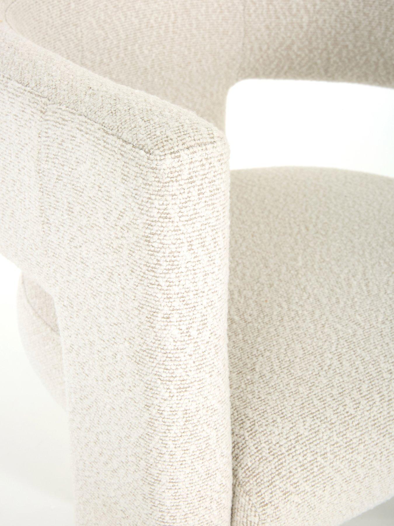 Image 7 of 7 of The Very Collection Carina Black 120cm Round Dining Table & 4 Nell Boucle Chairs