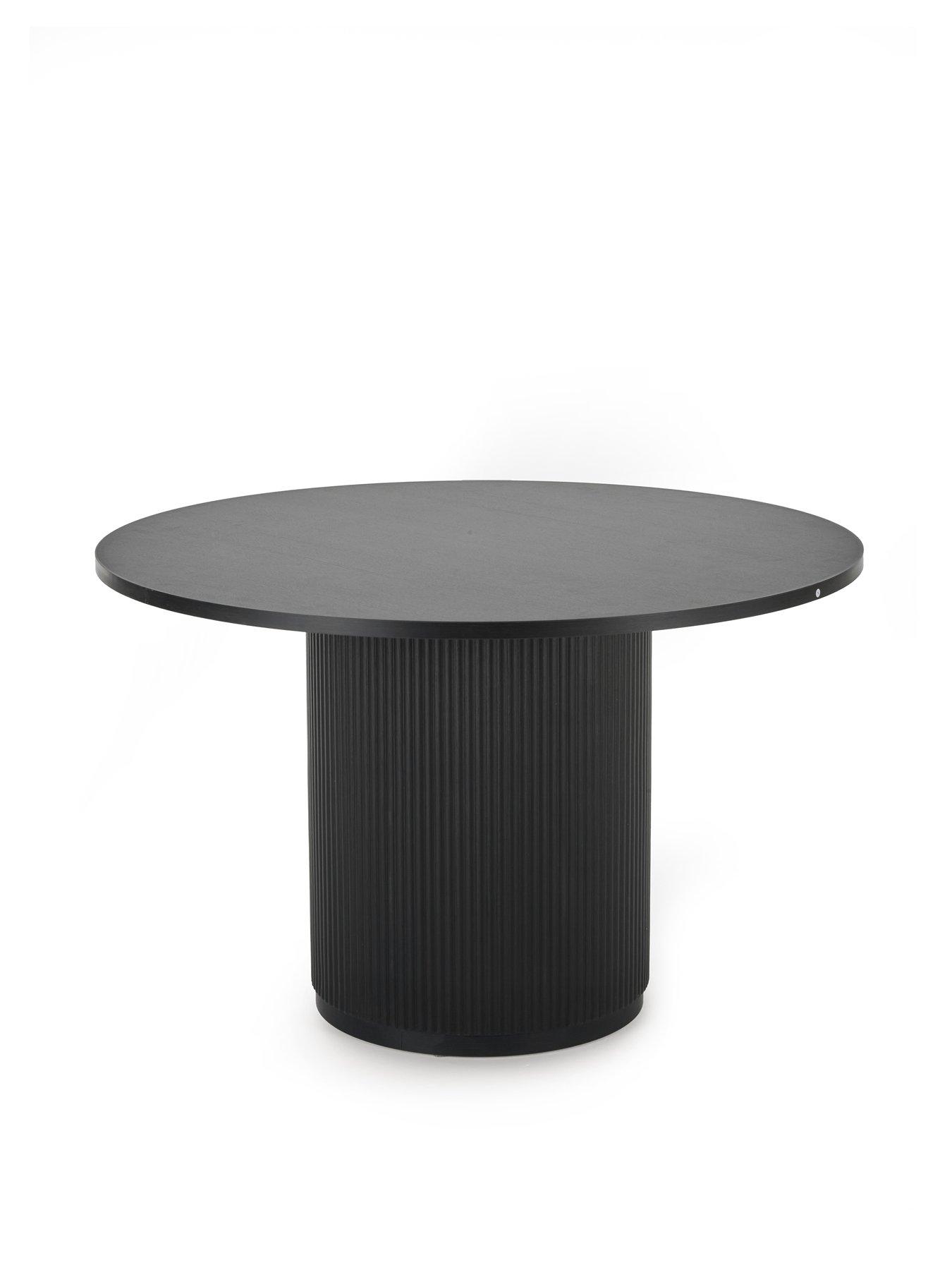 Image 3 of 7 of The Very Collection Carina Black 120cm Round Dining Table &amp; 4 Mia Chairs - FSC&reg; Certified