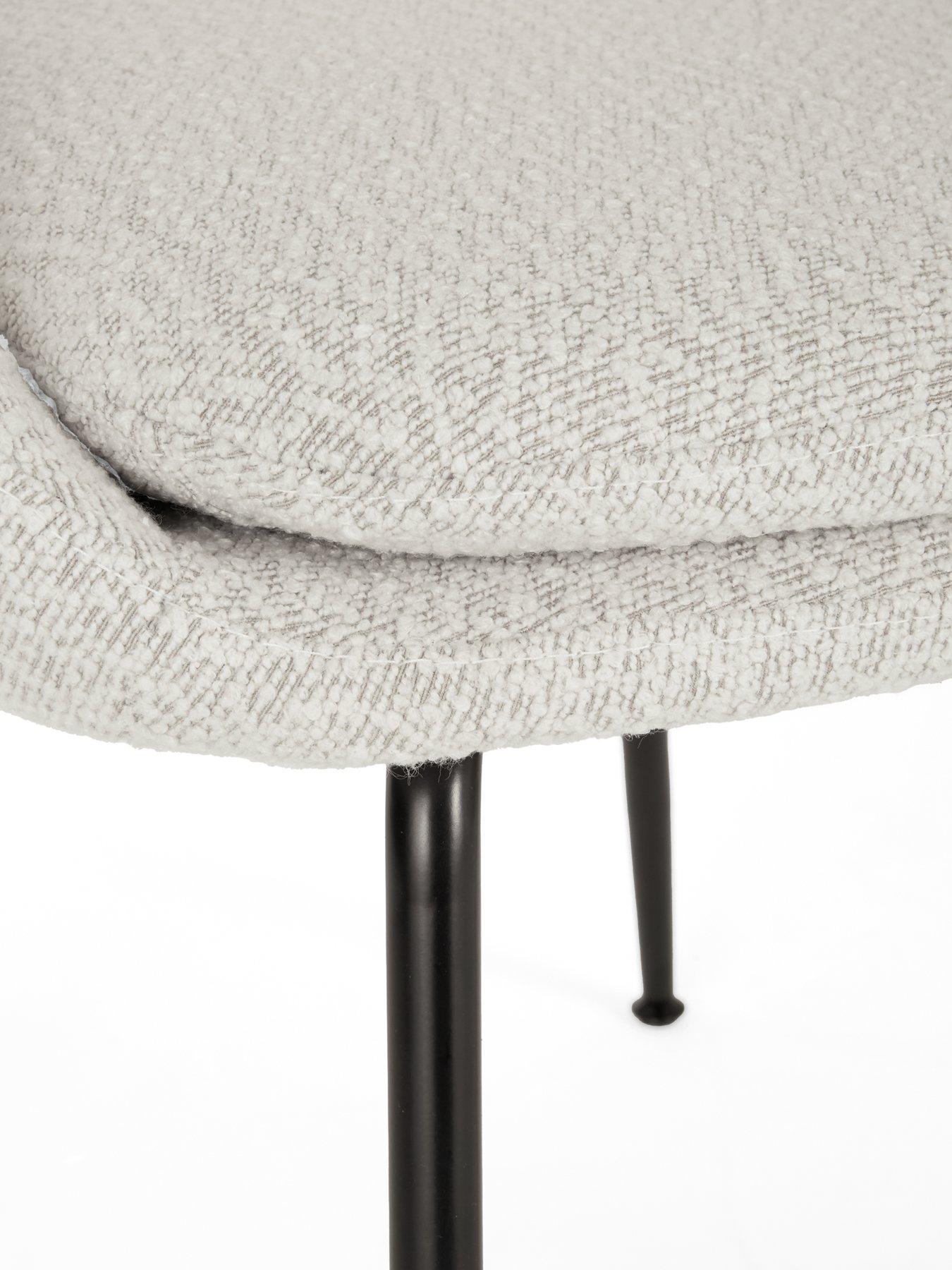 Image 7 of 7 of The Very Collection Carina Black 120cm Round Dining Table &amp; 4 Aurelia Boucle Chairs - FSC&reg; Certified