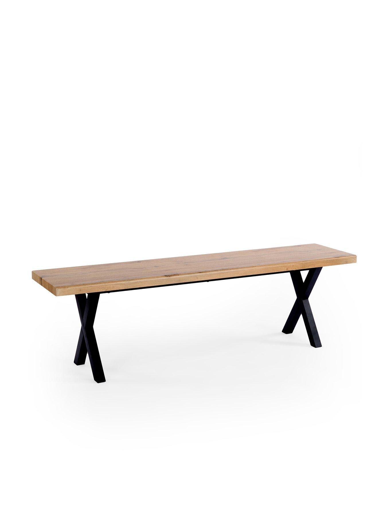 Image 4 of 6 of The Very Collection Mathers 160cm Dining Table &amp; 2 Mathers Dining Benches with Wavy Edge Detail -&nbsp;FSC&reg; Certified