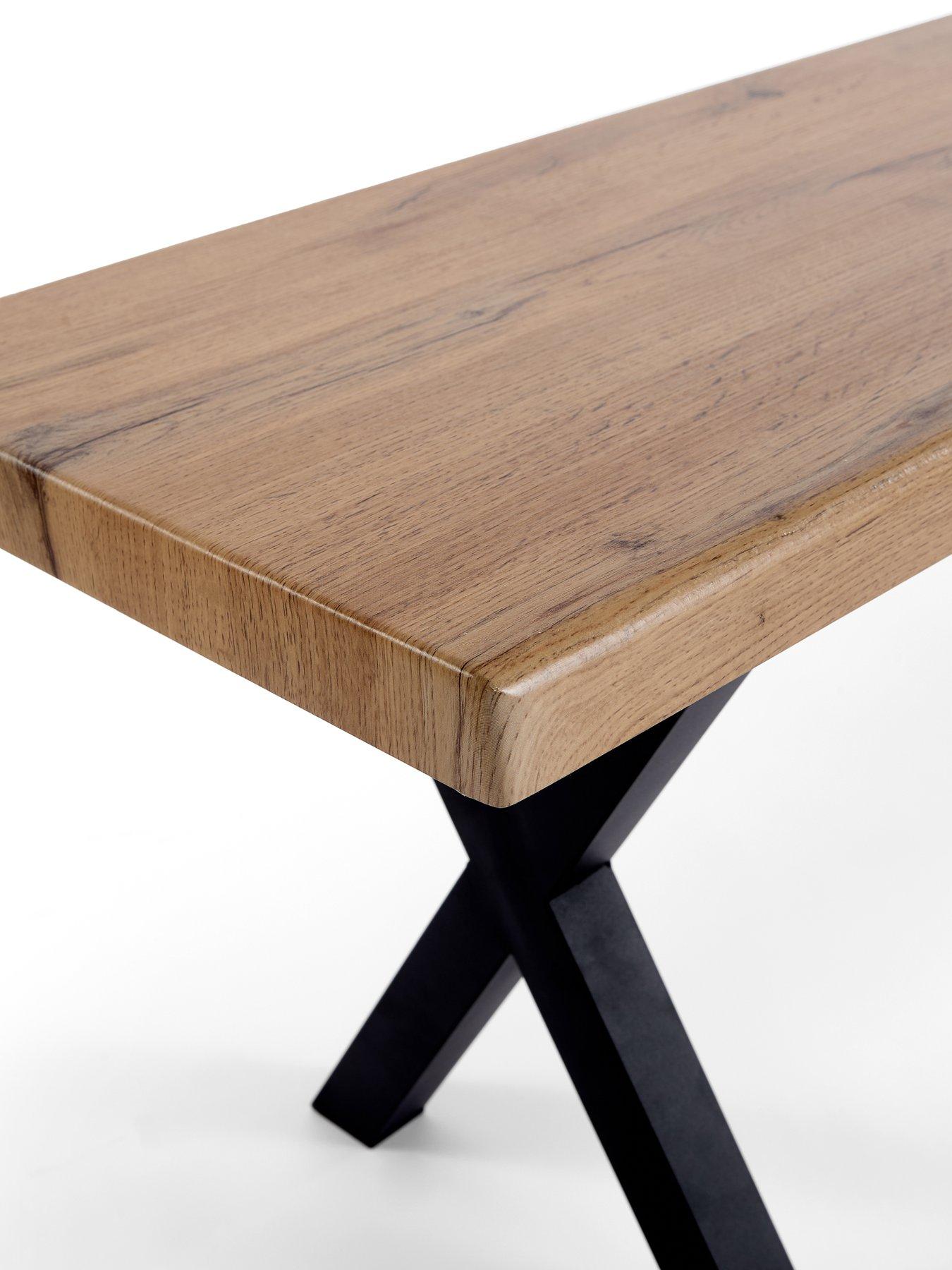 Image 6 of 6 of The Very Collection Mathers 160cm Dining Table &amp; 2 Mathers Dining Benches with Wavy Edge Detail -&nbsp;FSC&reg; Certified