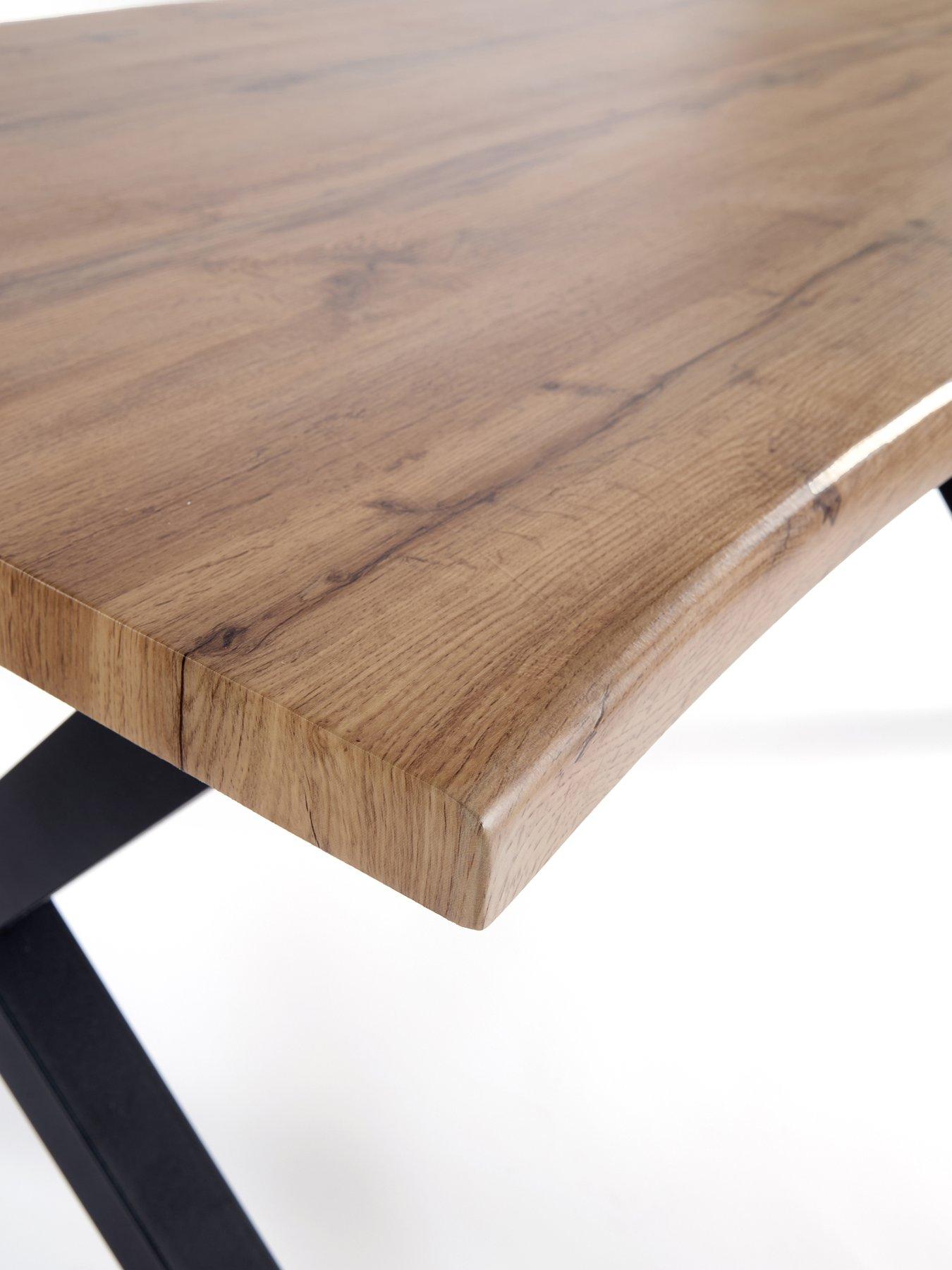 Image 4 of 6 of The Very Collection Mathers 160cm Dining Table with Wavy Edge Detail &amp; 4 Alisha Charcoal Dining Chairs - FSC&reg; Certified