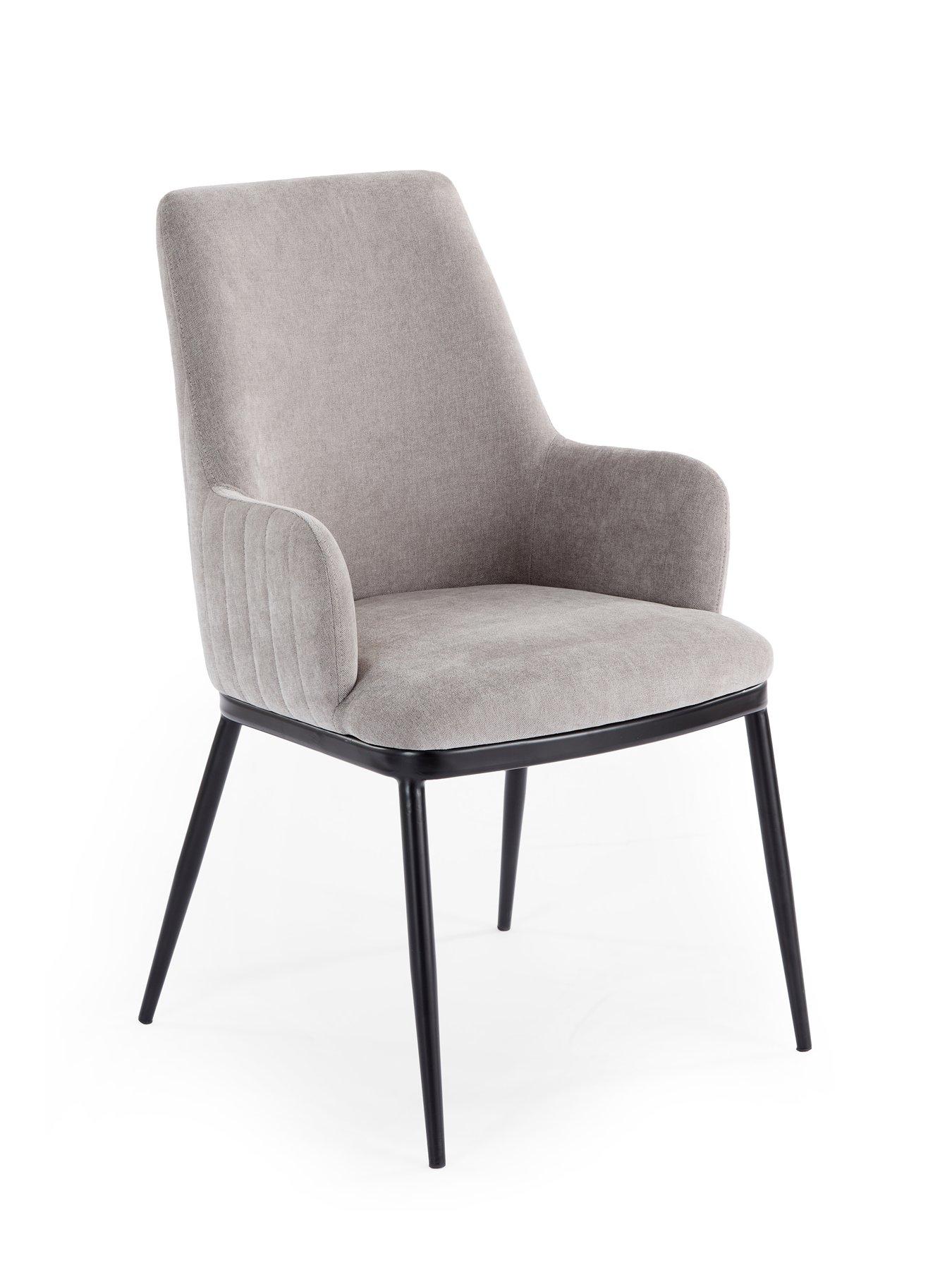 Image 5 of 6 of The Very Collection Mathers 160&nbsp;cm Dining Table with Wavy Edge Detail&nbsp;&amp; 4 Nina Light Grey Chairs - FSC&reg; Certified