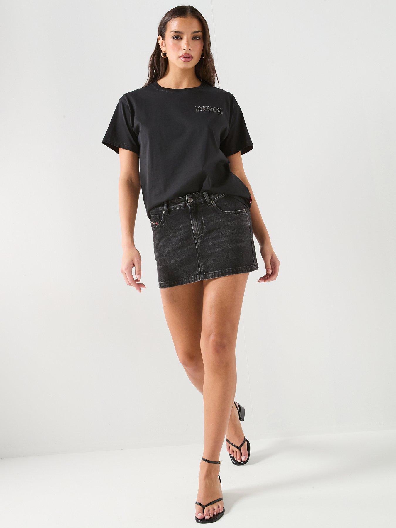 Image 3 of 6 of Diesel De-Ron Denim Skirt - Black
