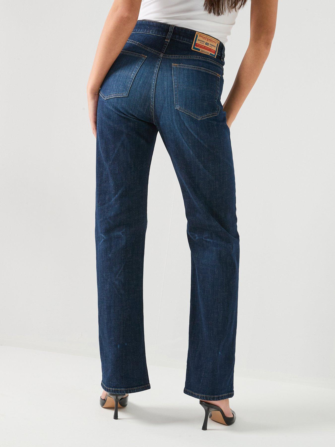 Image 2 of 6 of Diesel 1971 D-Sent High Waisted Straight Leg Regular Jeans - Navy