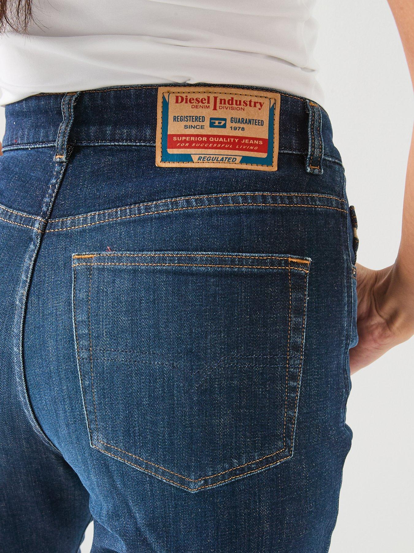 Image 4 of 6 of Diesel 1971 D-Sent High Waisted Straight Leg Regular Jeans - Navy
