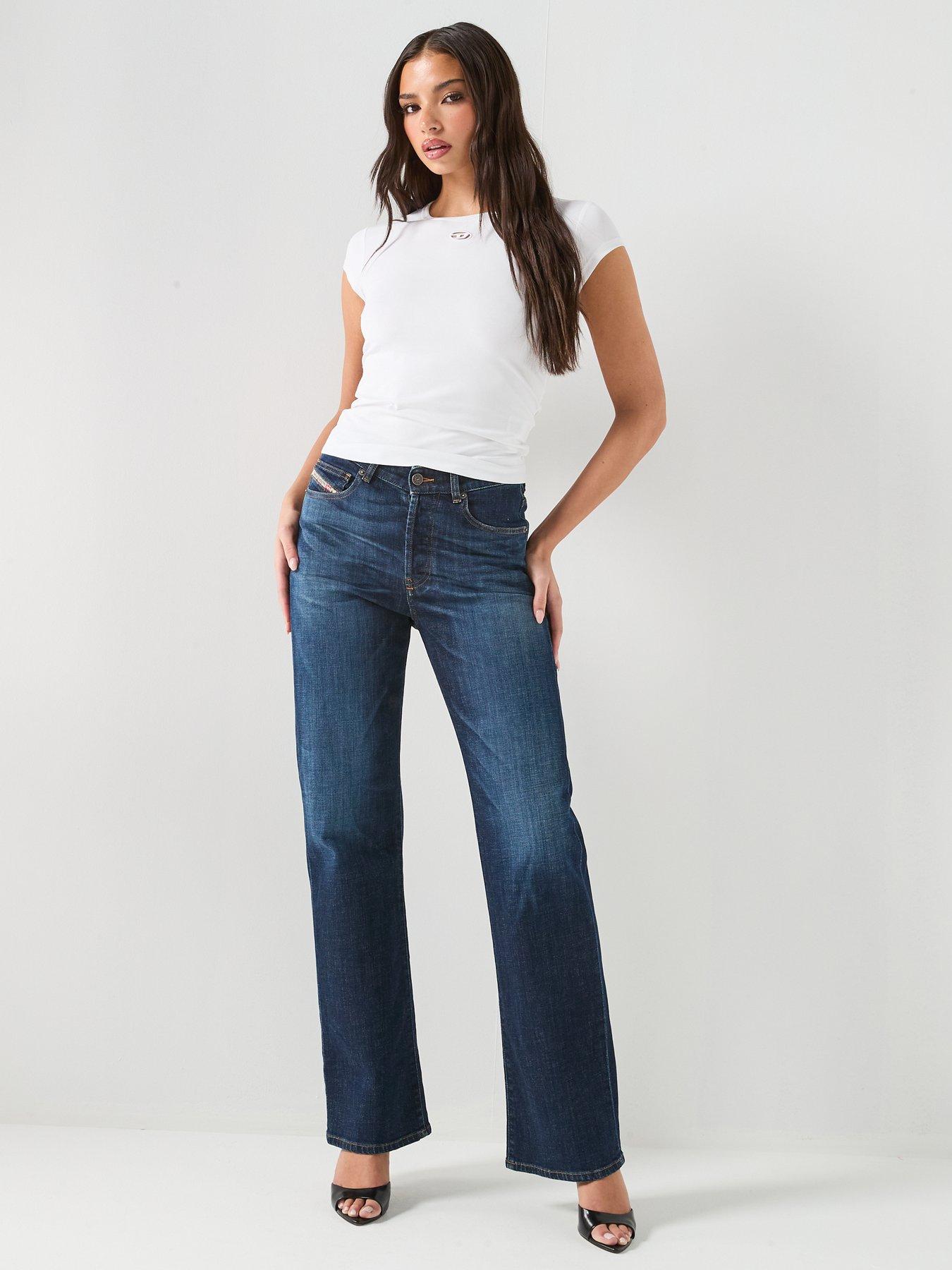 Image 6 of 6 of Diesel 1971 D-Sent High Waisted Straight Leg Regular Jeans - Navy