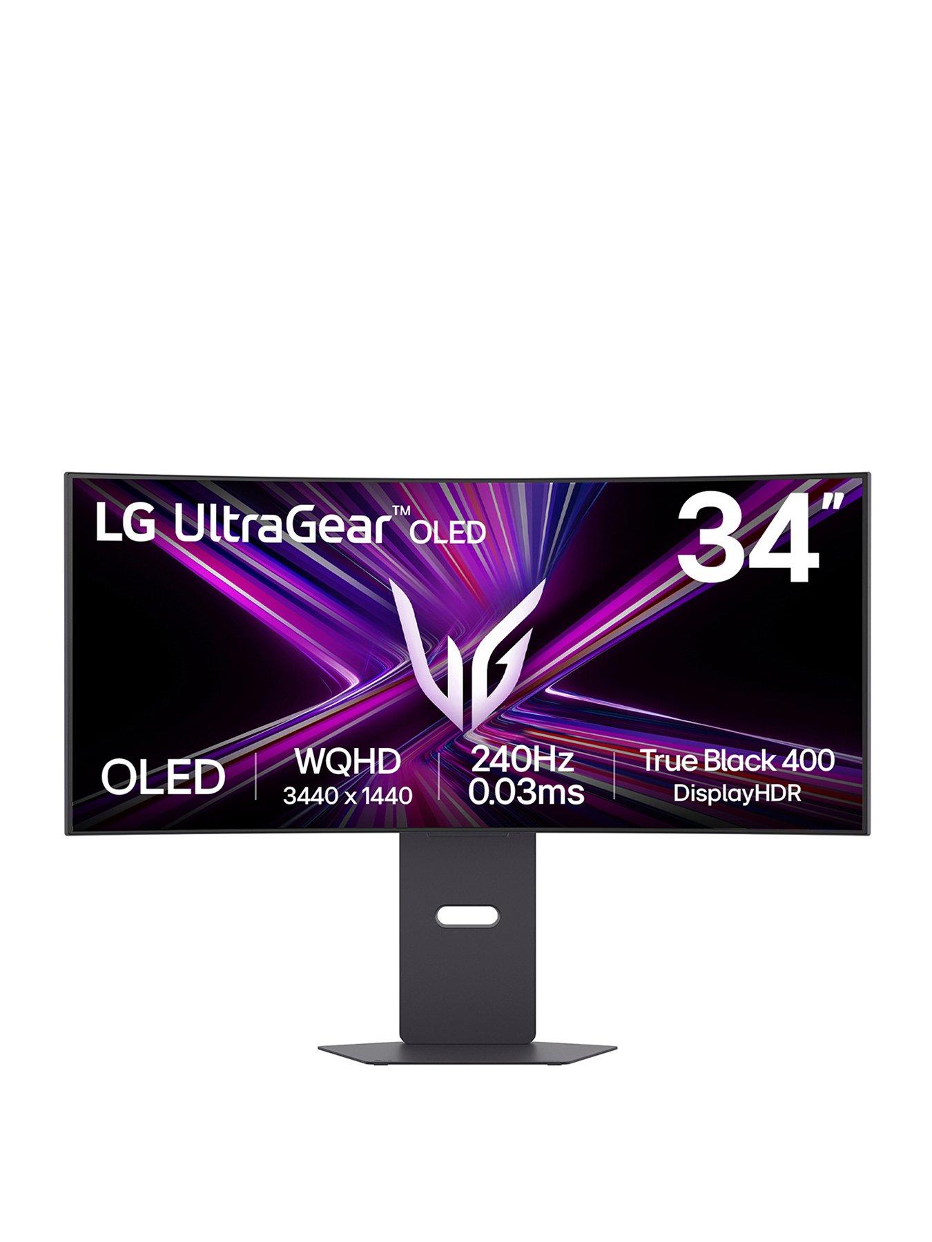 LG 34in OLED QHD 240Hz Gaming Monitor with USB-C, Speakers & Height Adjustable Stand