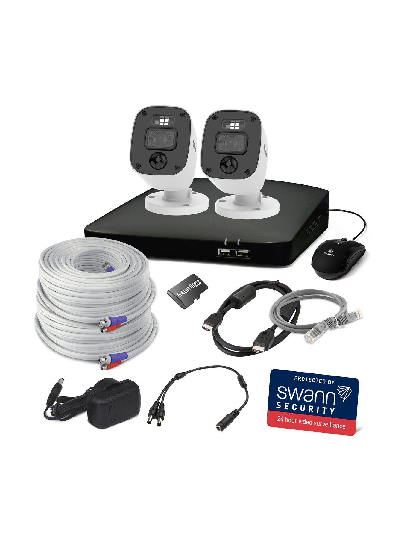 Swann 4 channel 2 camera 1080P CCTV kit with 64GB SD card | Very