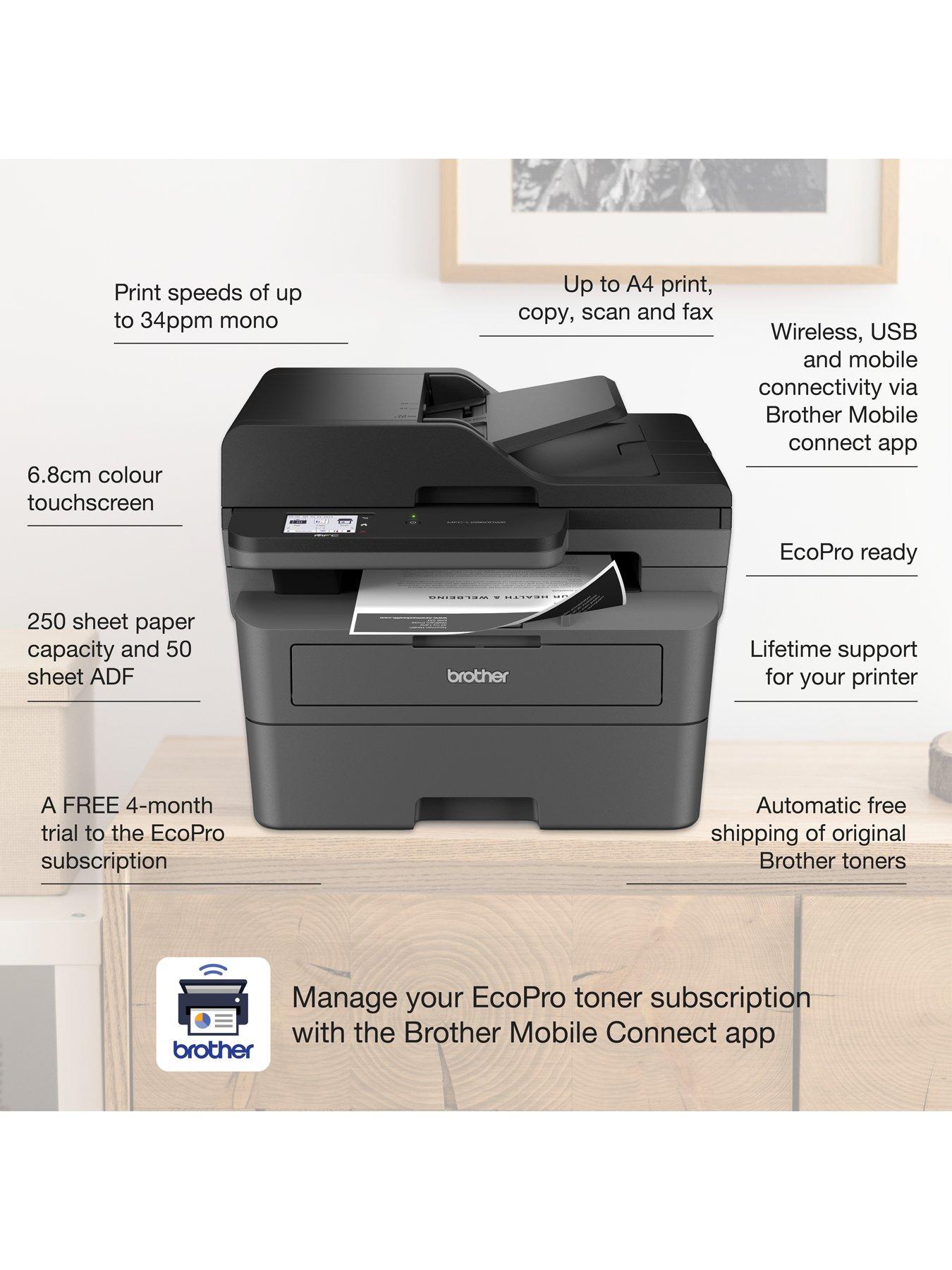 Image 2 of 8 of Brother MFC-L2800DW Monochrome All-in-One Wireless Laser Printer with Fax