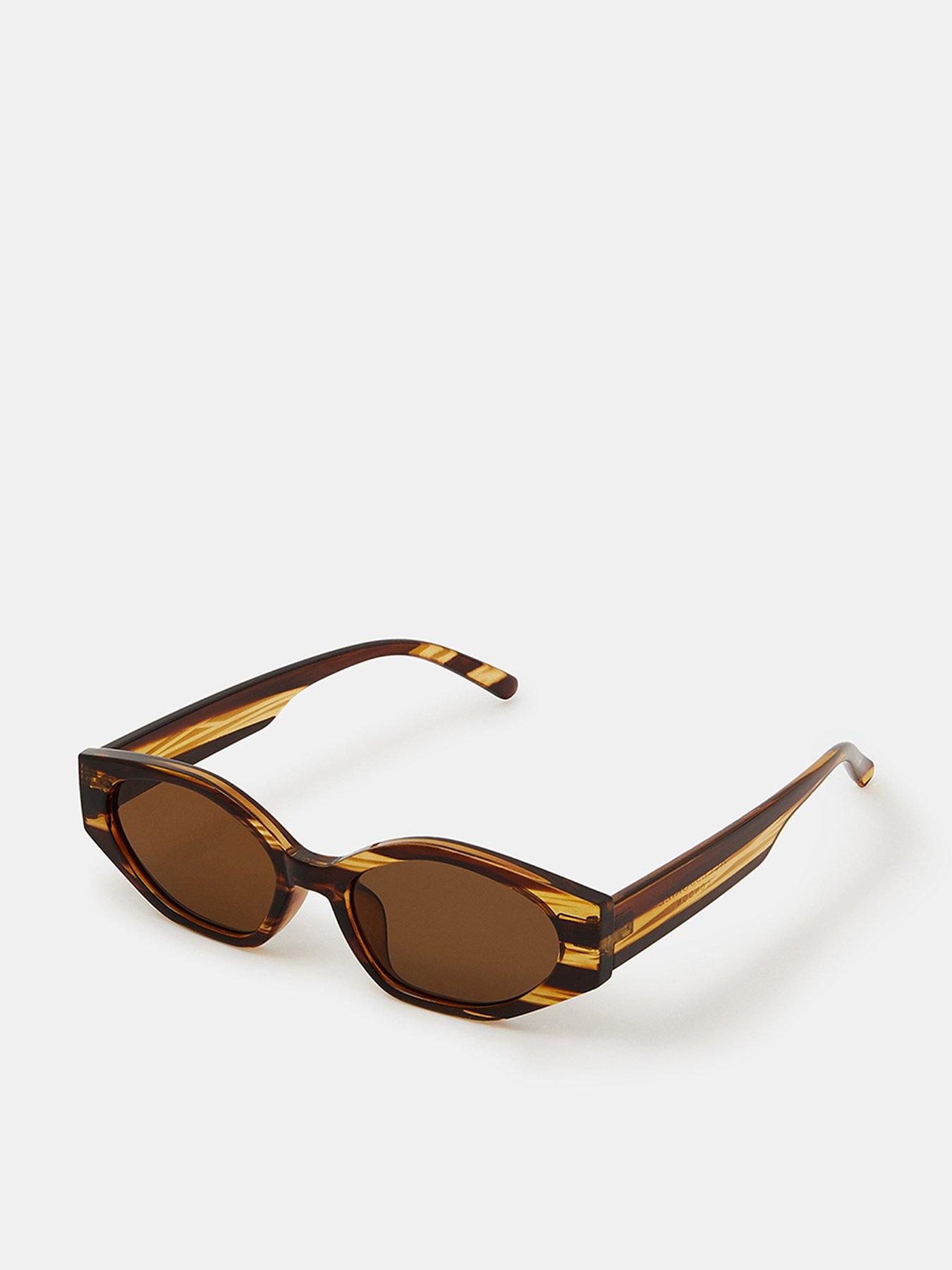 Accessorize Oval Stripe Tort Sunglasses