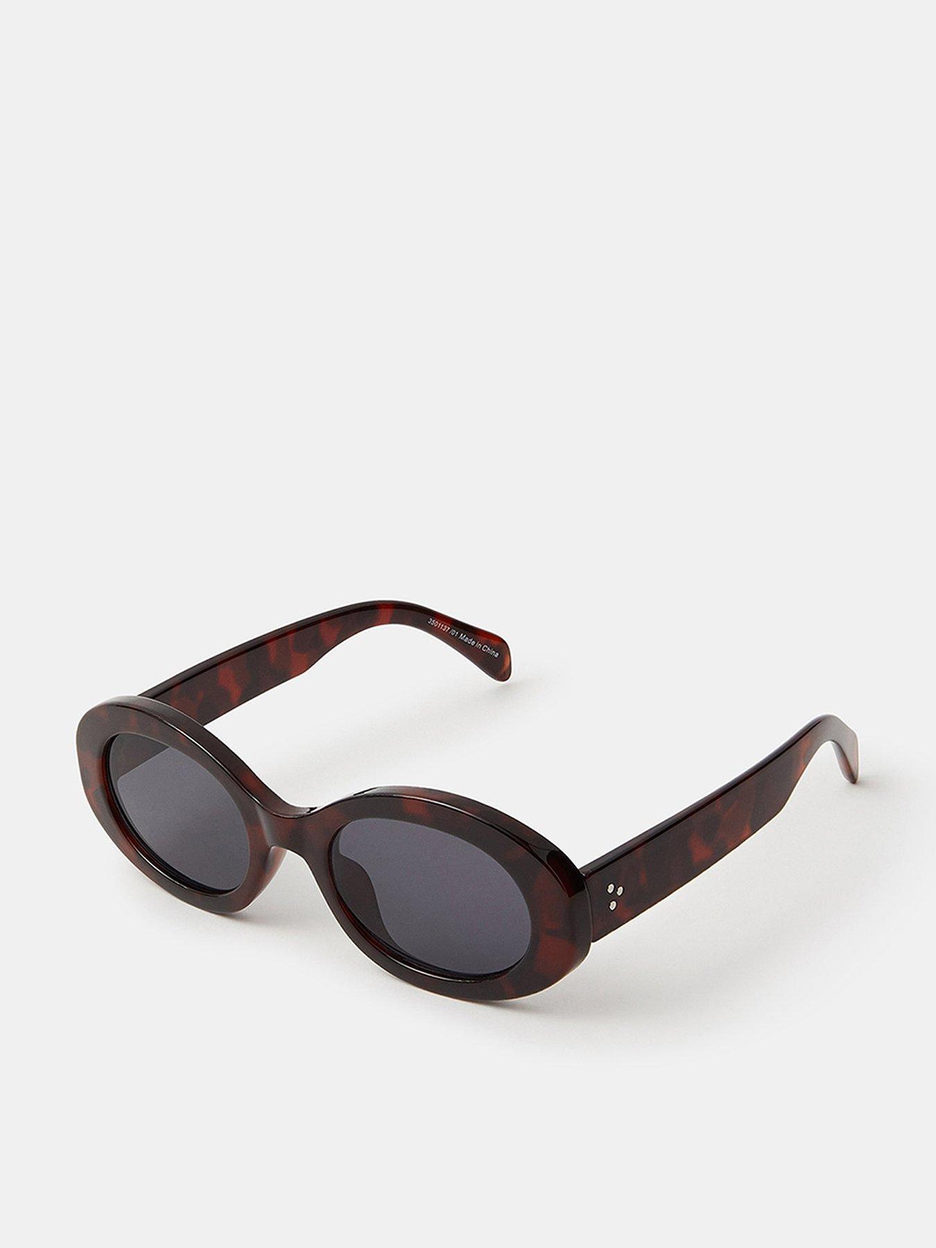 Accessorize Chunky Tort Oval Sunglasses