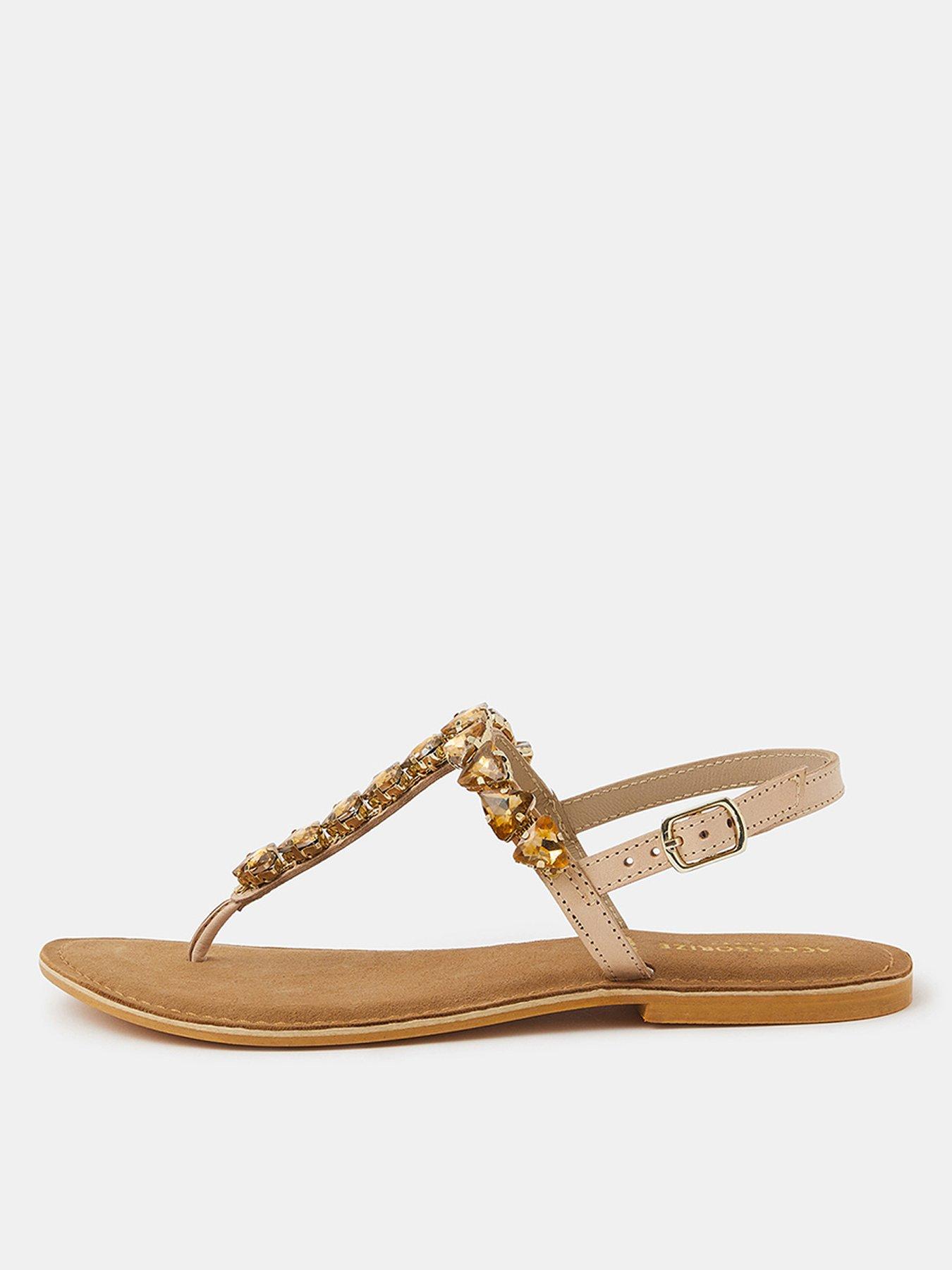 Accessorize Gemstone Leather Sandals