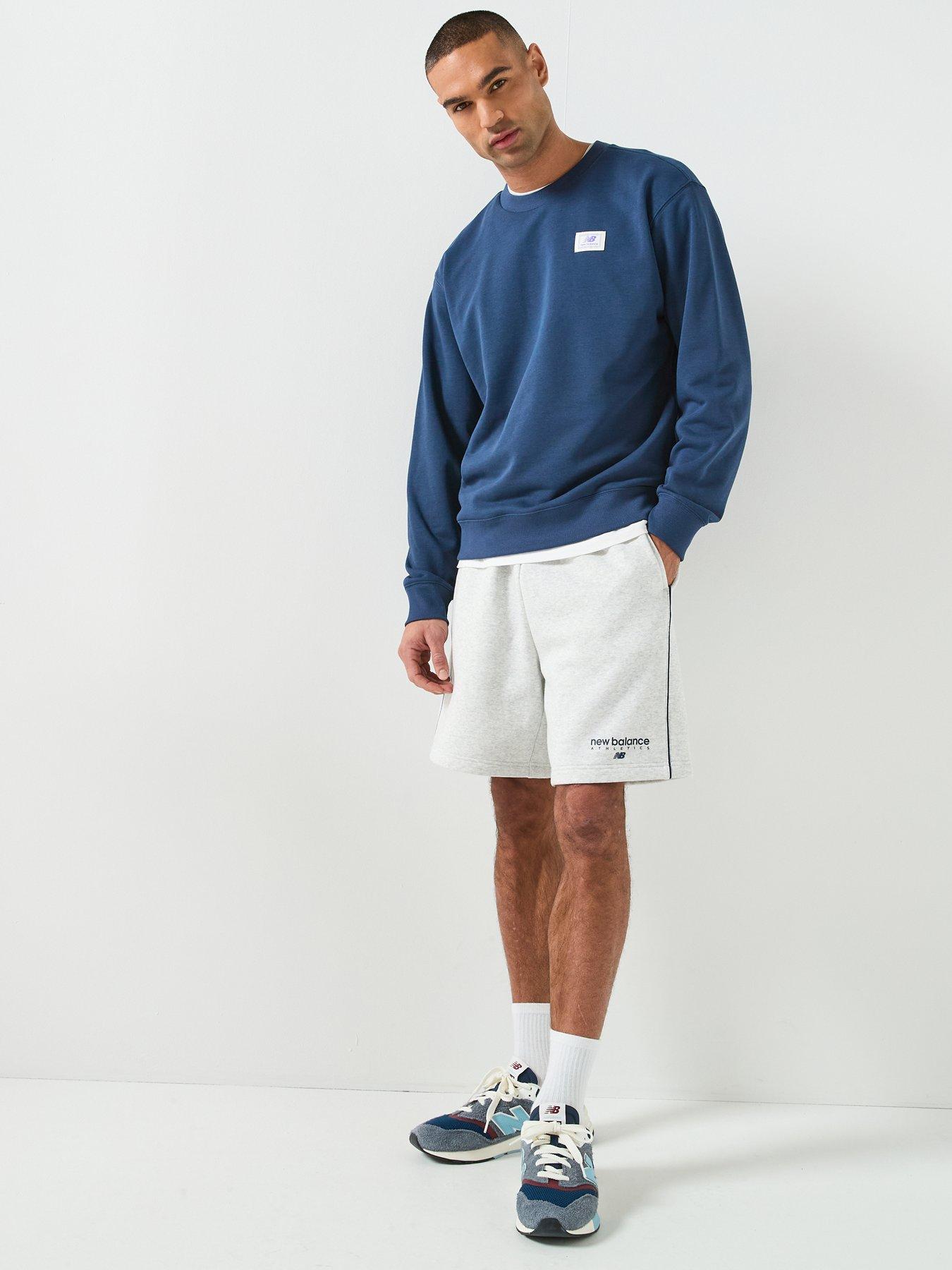 Image 3 of 6 of New Balance Mens Woven Label Crew - Blue